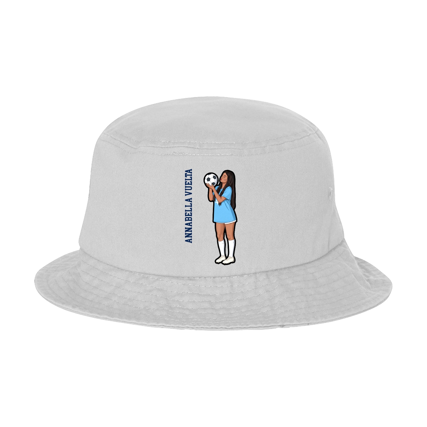 Bucket Cap — Name Vertical in White