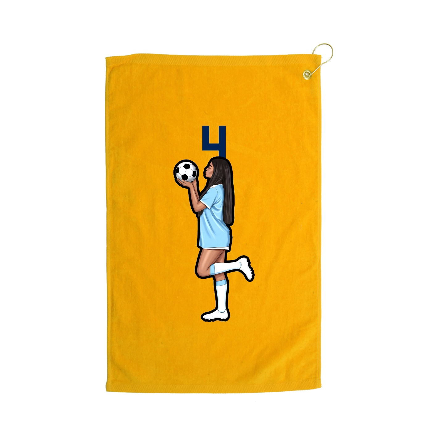 Golf Towel — Number Top in Gold