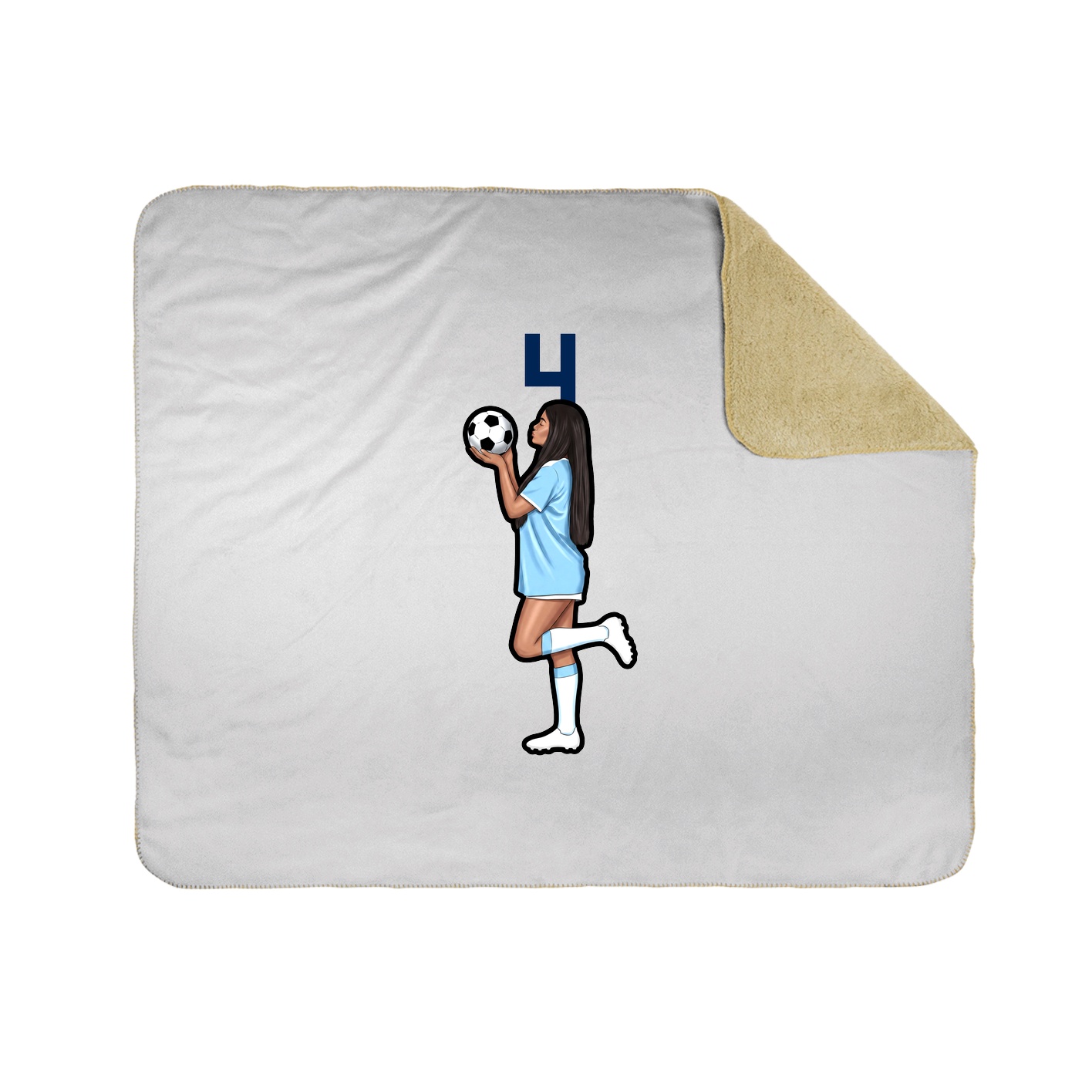 Throw Blanket — Number Top in White