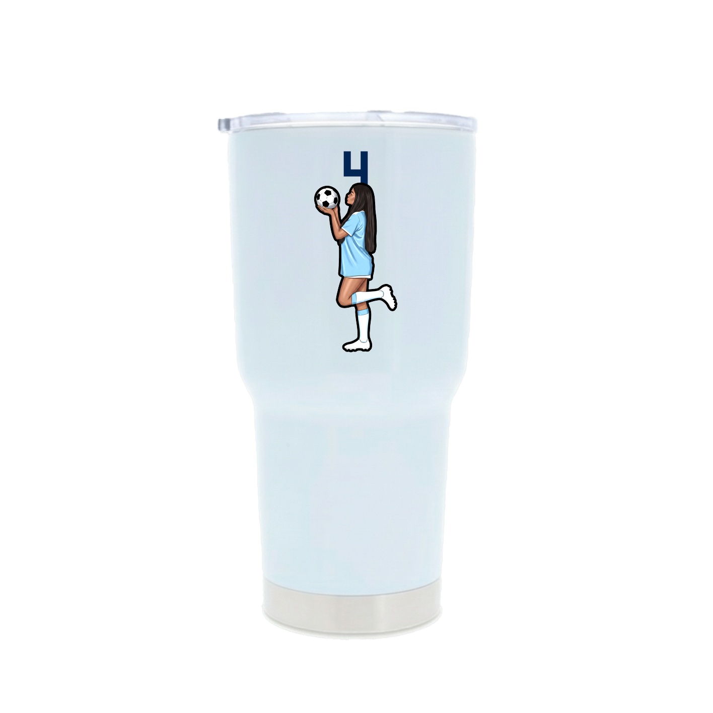 30oz Stainless Steel Tumbler — Number Top in White
