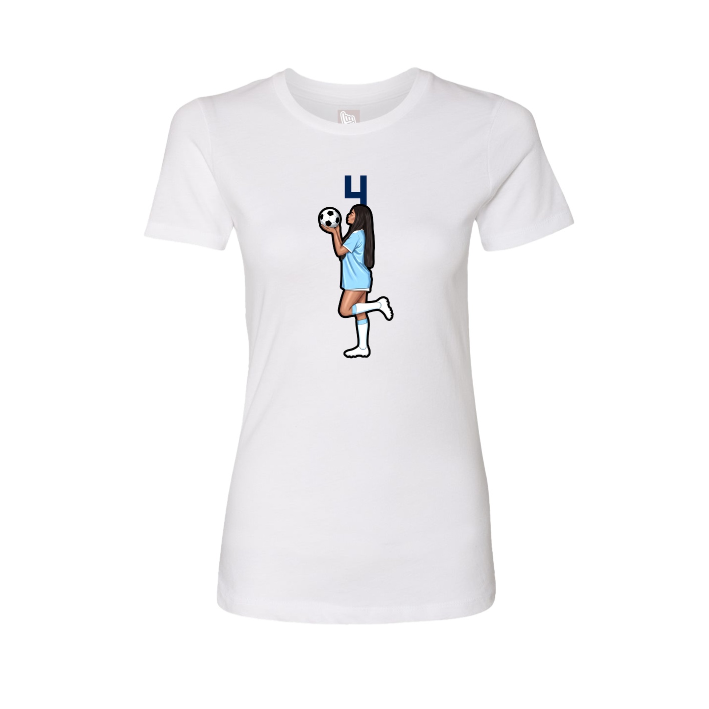 Fitted Women's Tee — Number Top in White