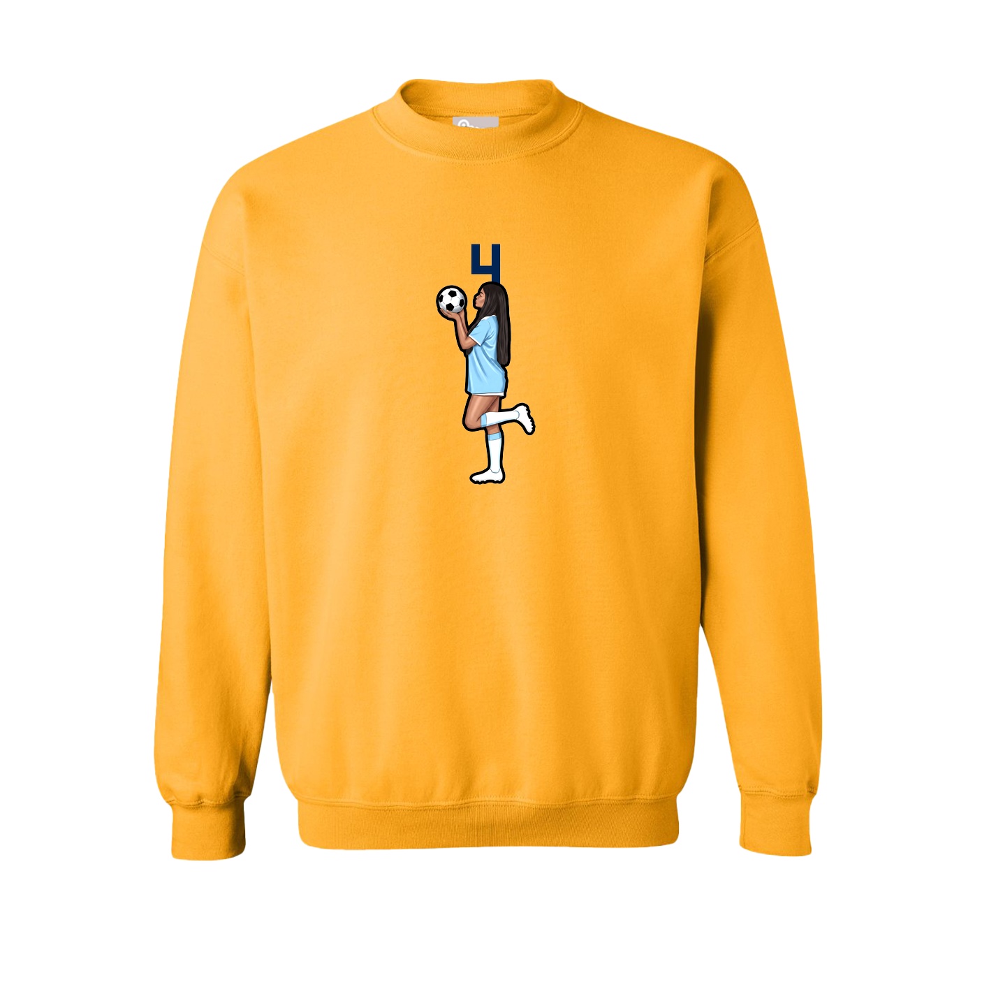 Fleece Crew — Number Top in Gold