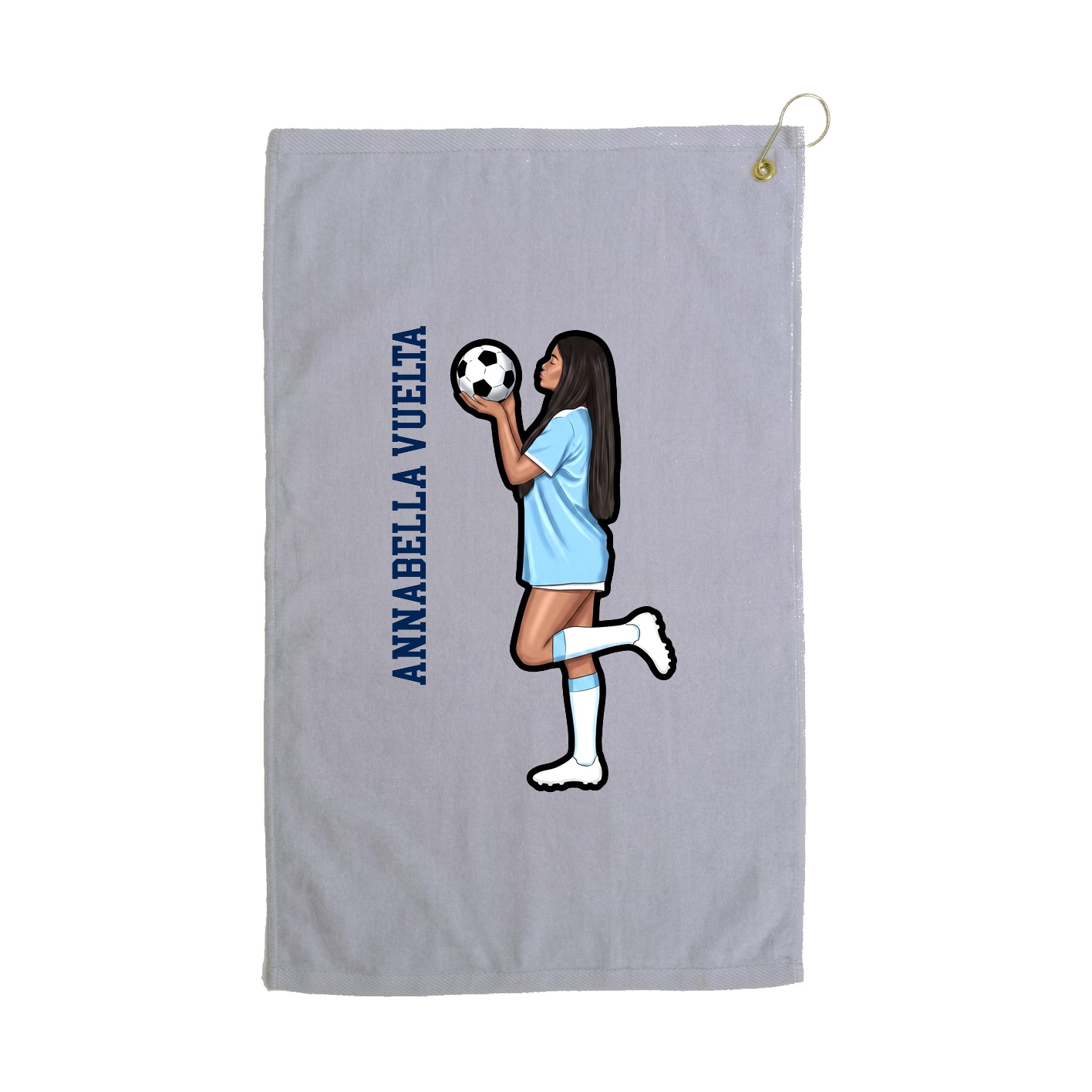 Golf Towel — Name Vertical in Grey
