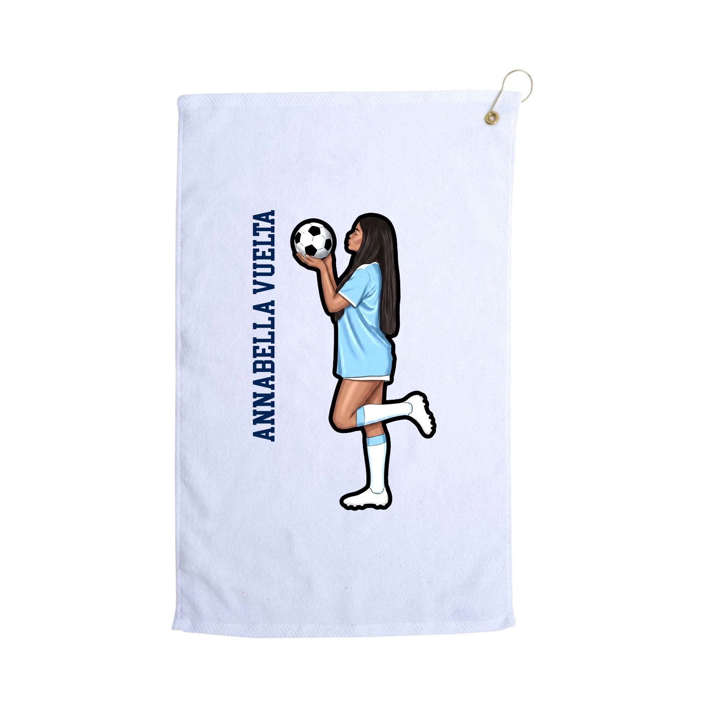 Golf Towel — Name Vertical in White