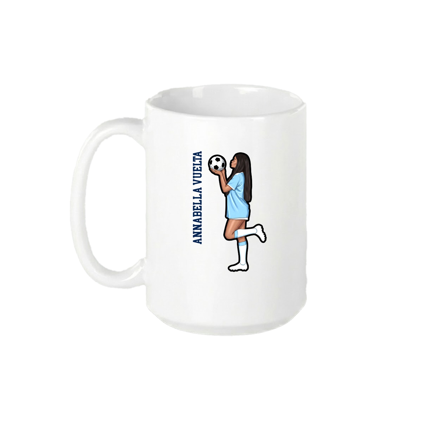 15oz Coffee Mug — Name Vertical in White