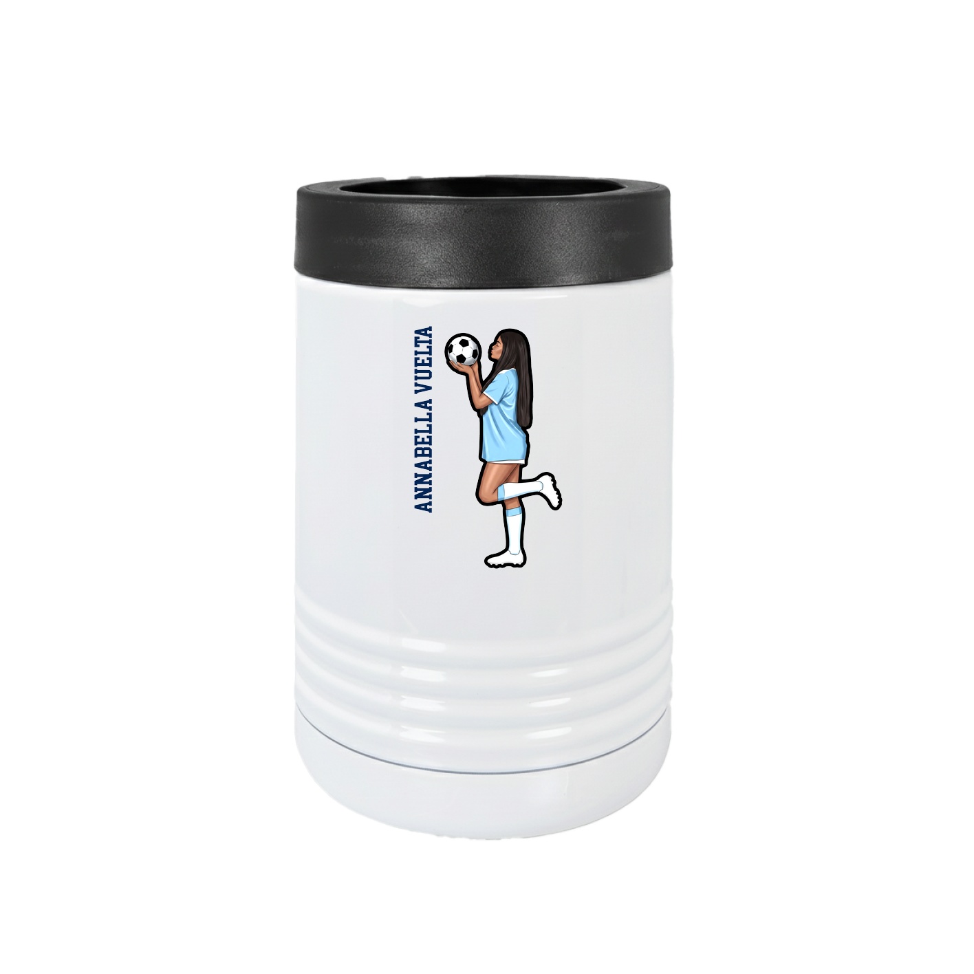 Beverage Holder — Name Vertical in White