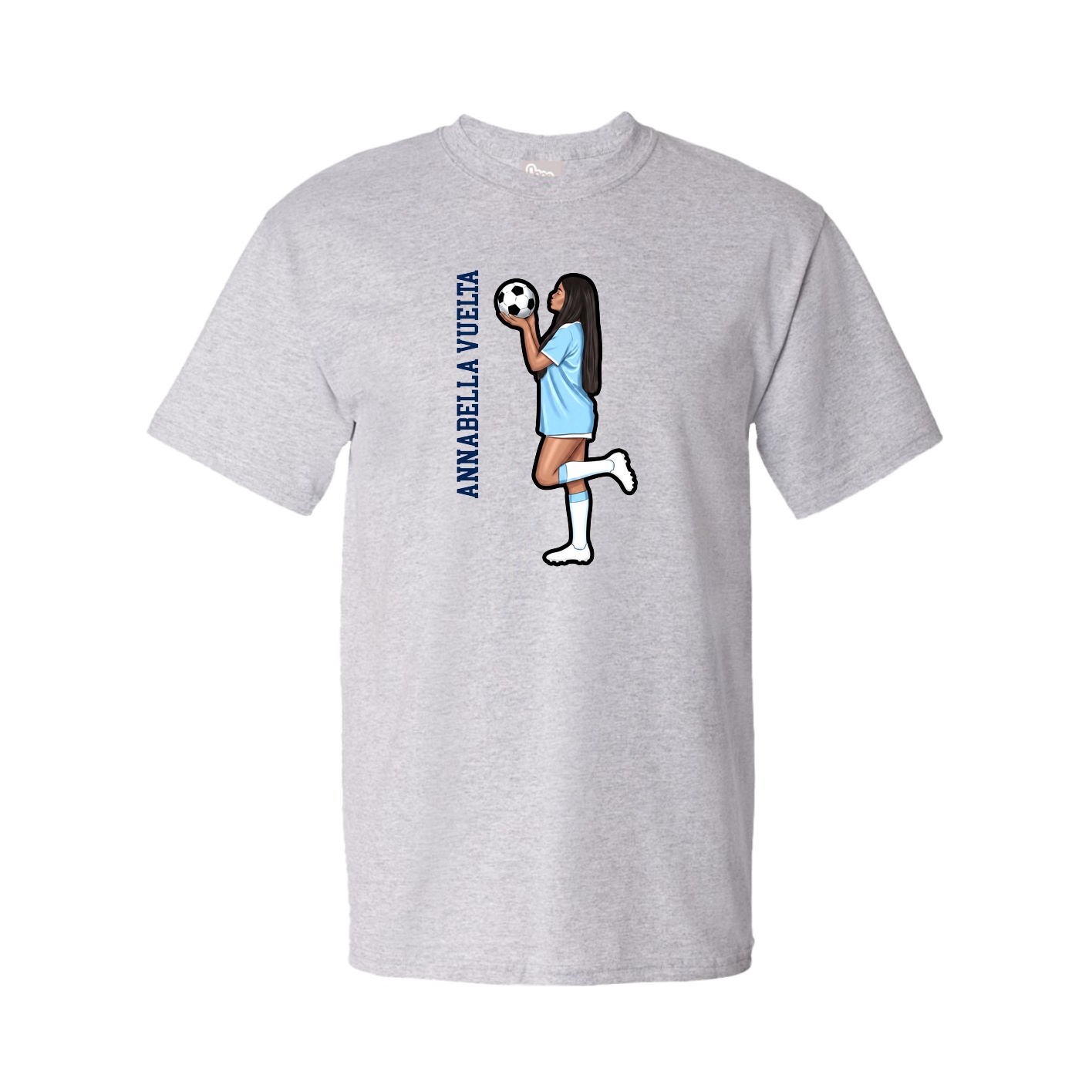 Tee — Name Vertical in Grey