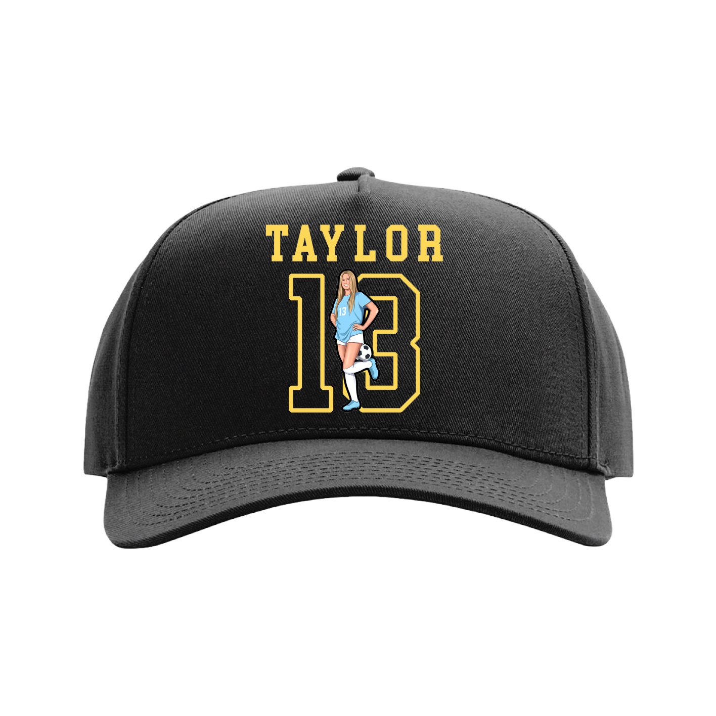 Full Fabric Five-Panel Champ Cap — Shirsey in Black