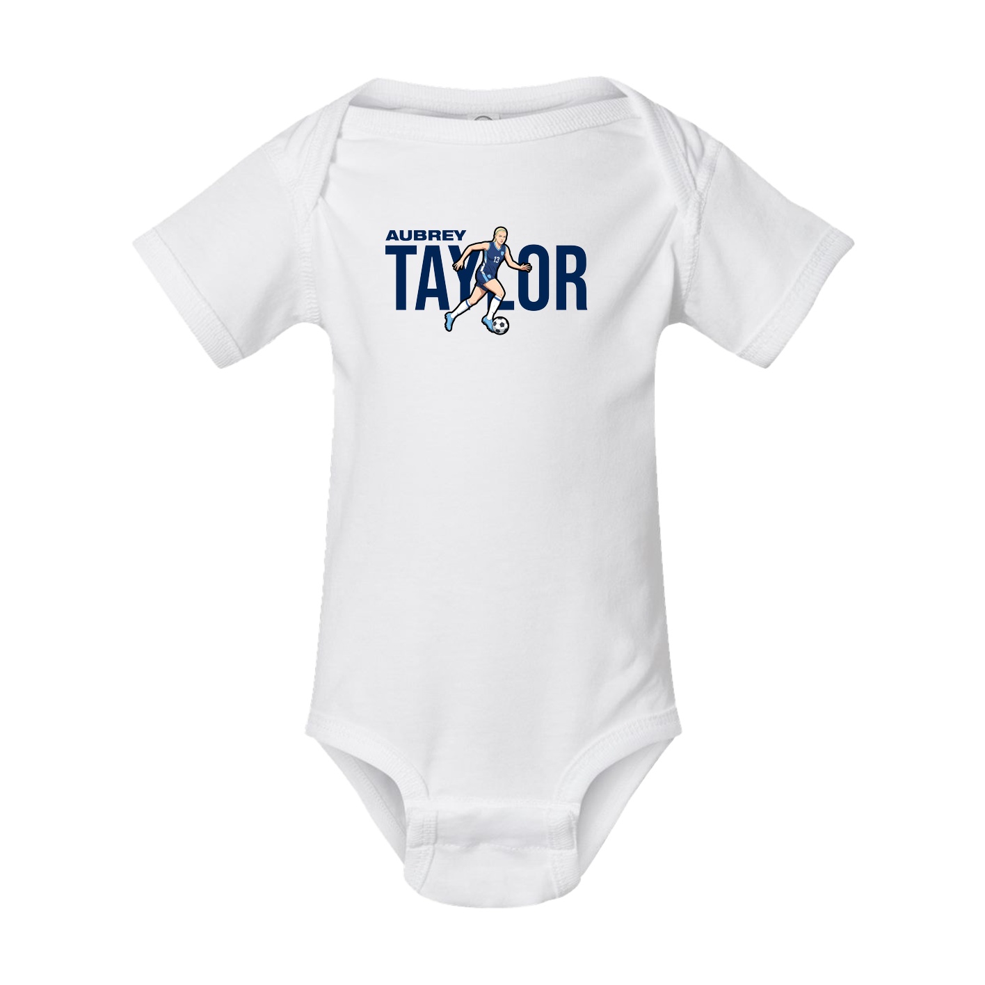 Baby Onesie — Player Name in White
