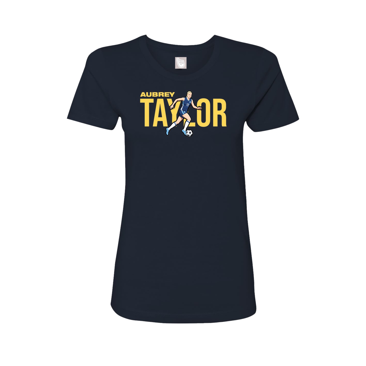 Fitted Women's Tee — Player Name in Navy