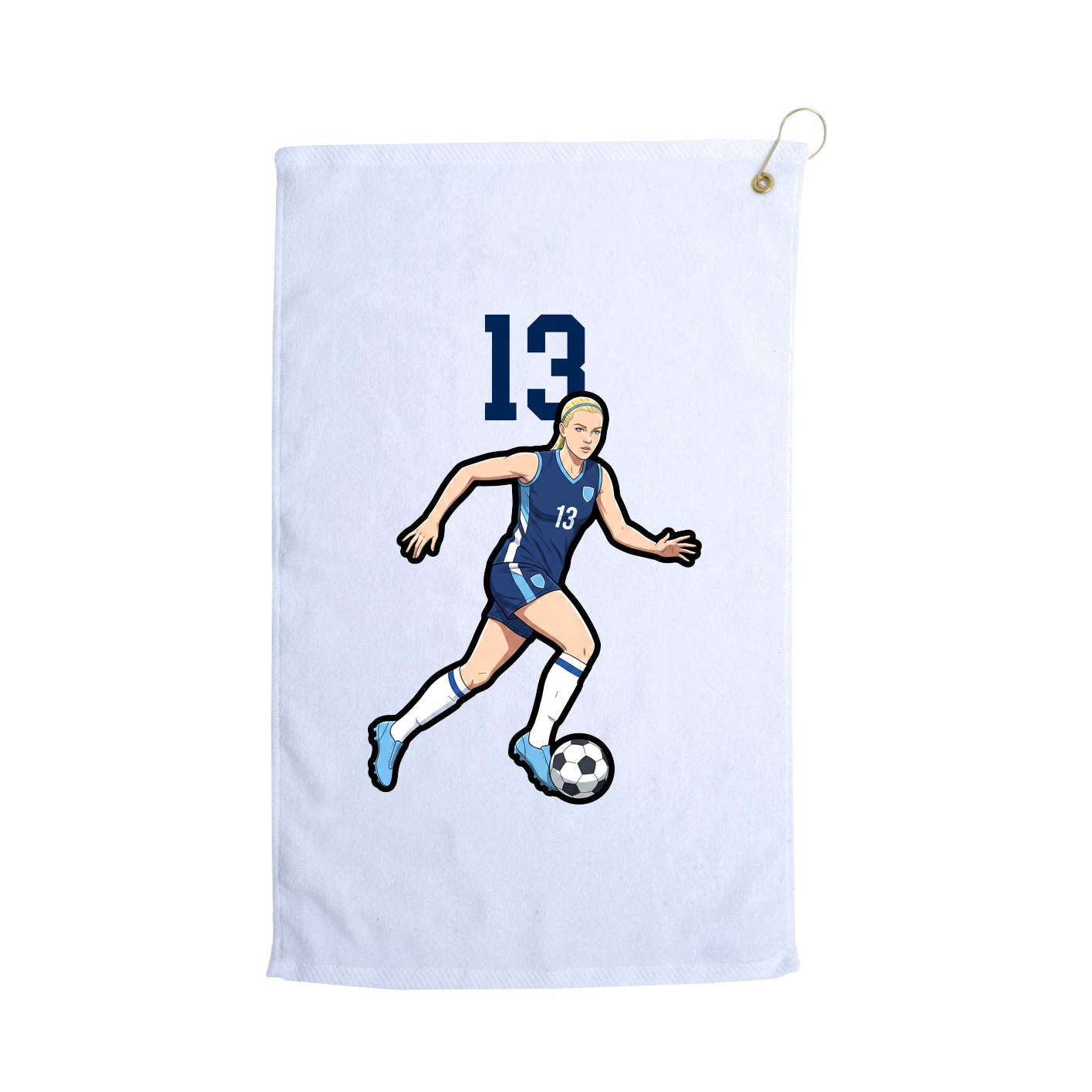 Golf Towel — Number Top in White