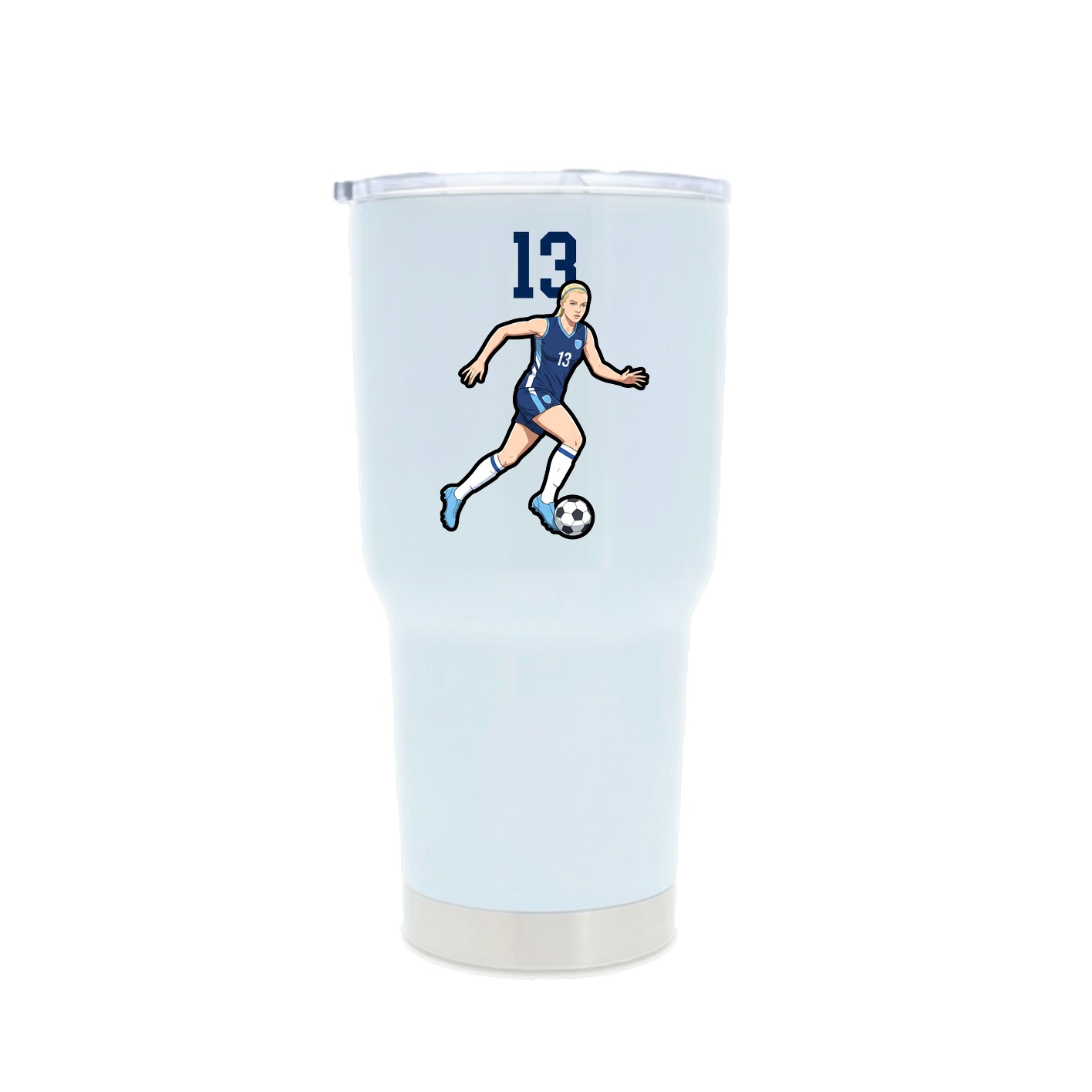 30oz Stainless Steel Tumbler — Number Top in White