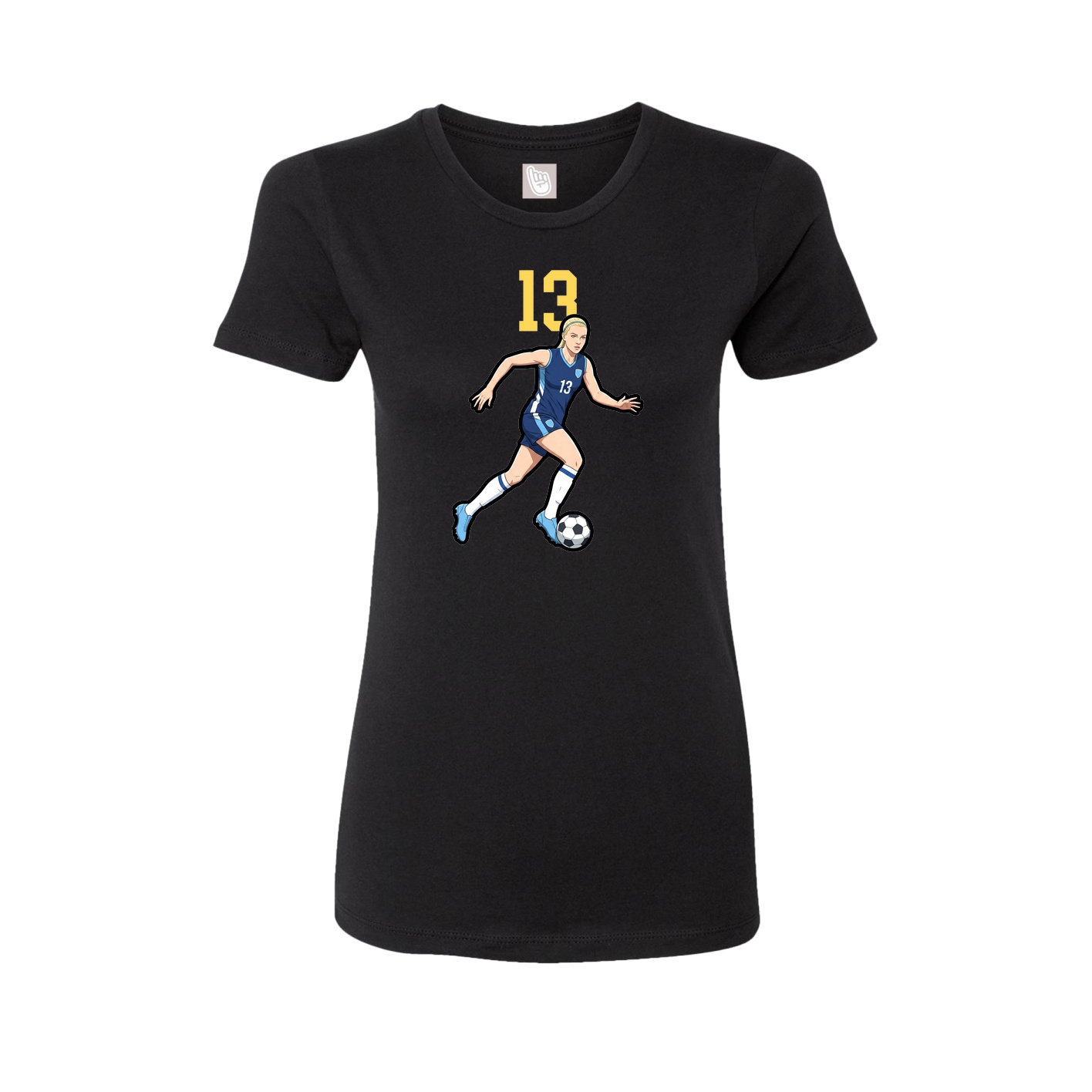 Fitted Women's Tee — Number Top in Black