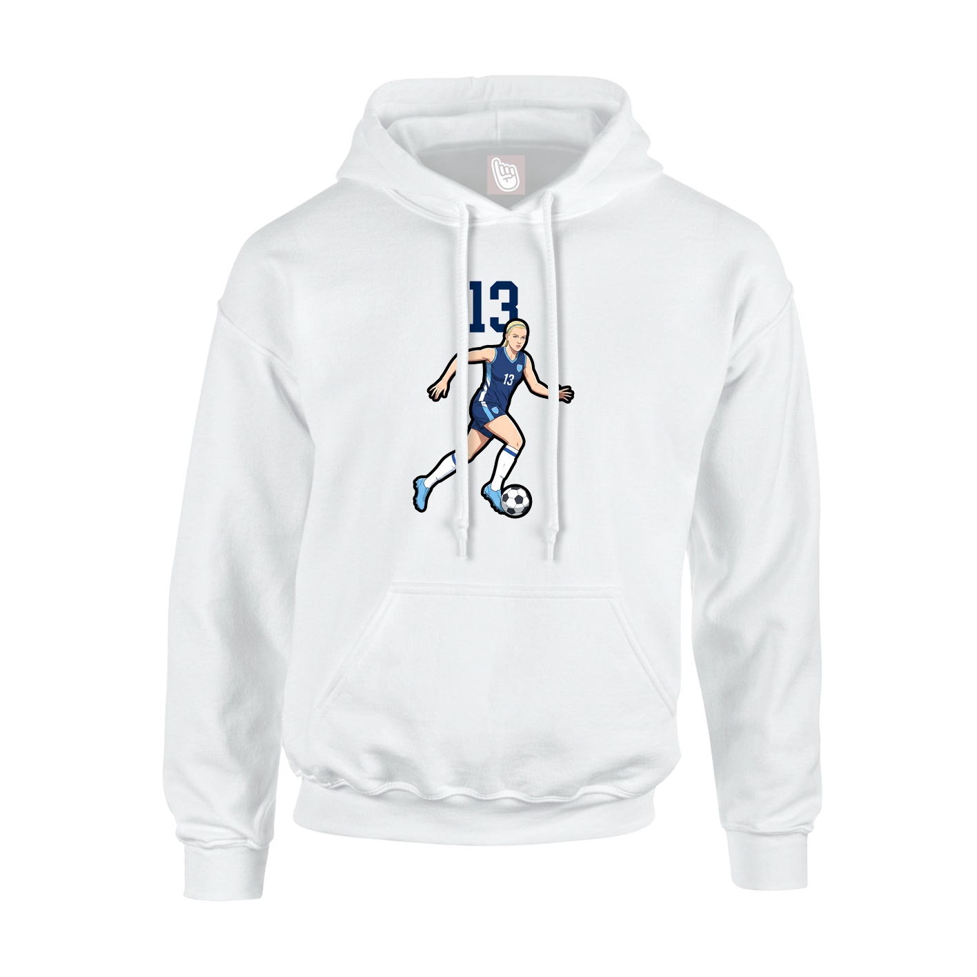 Hoodie — Number Top in White