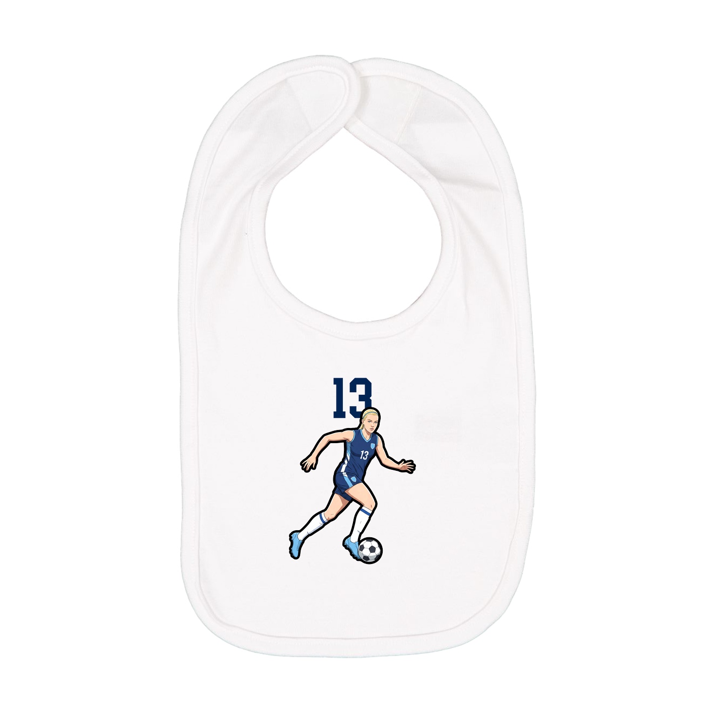 Infant Bib — Number Top in White
