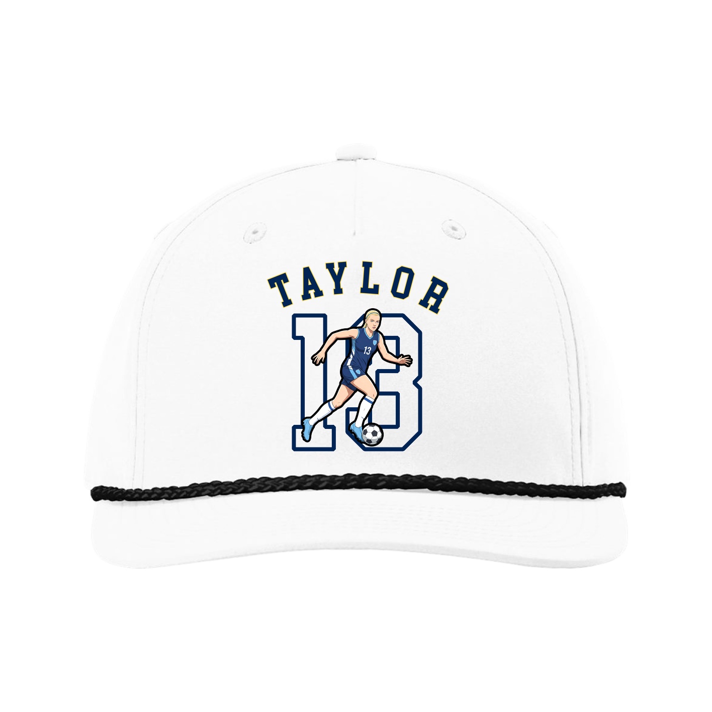 Five-Panel Classic Rope Cap — Shirsey Arch in White