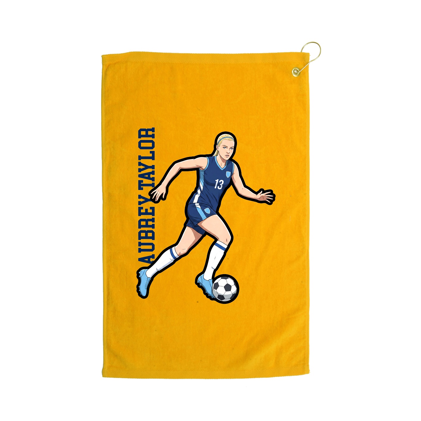 Golf Towel — Name Vertical in Gold