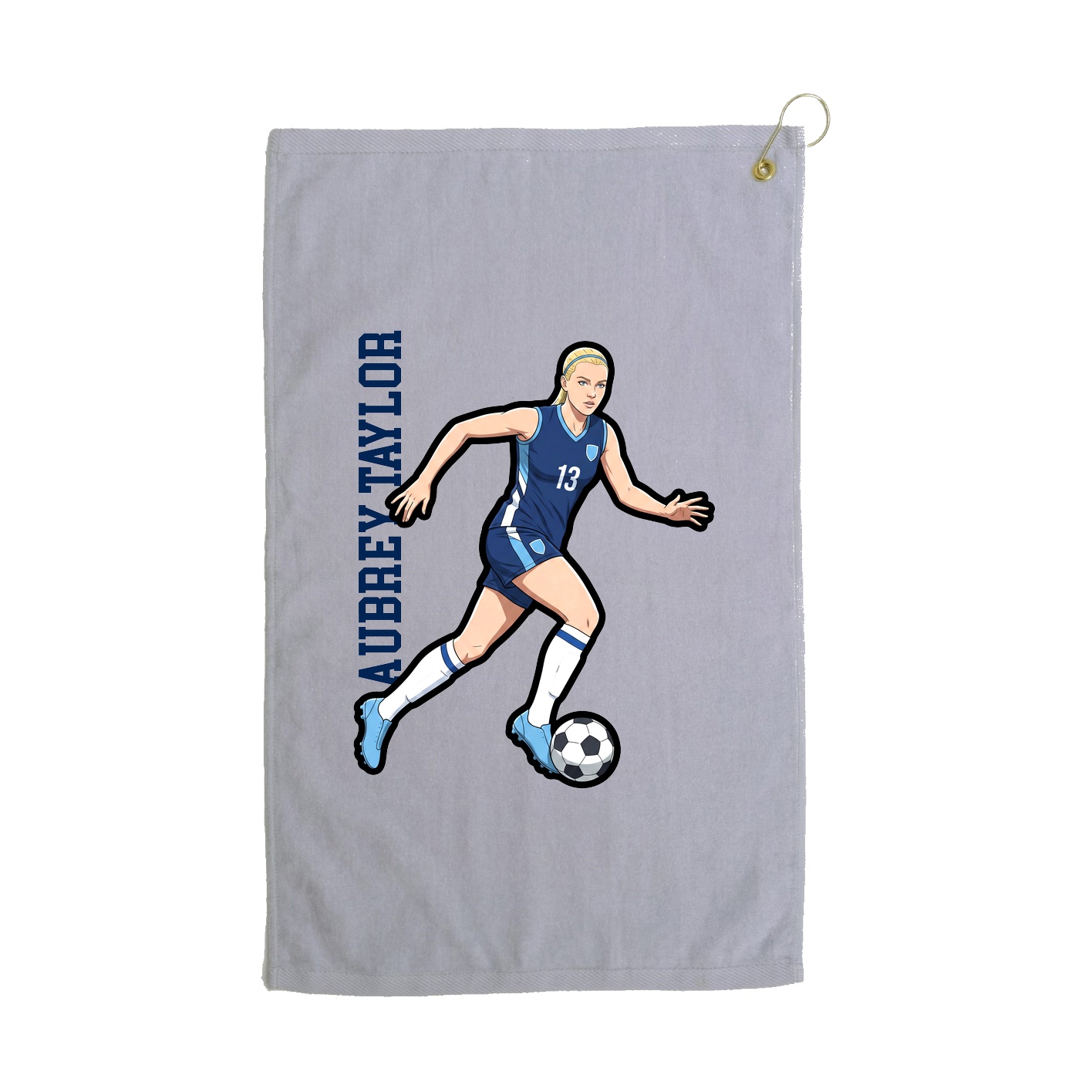Golf Towel — Name Vertical in Grey