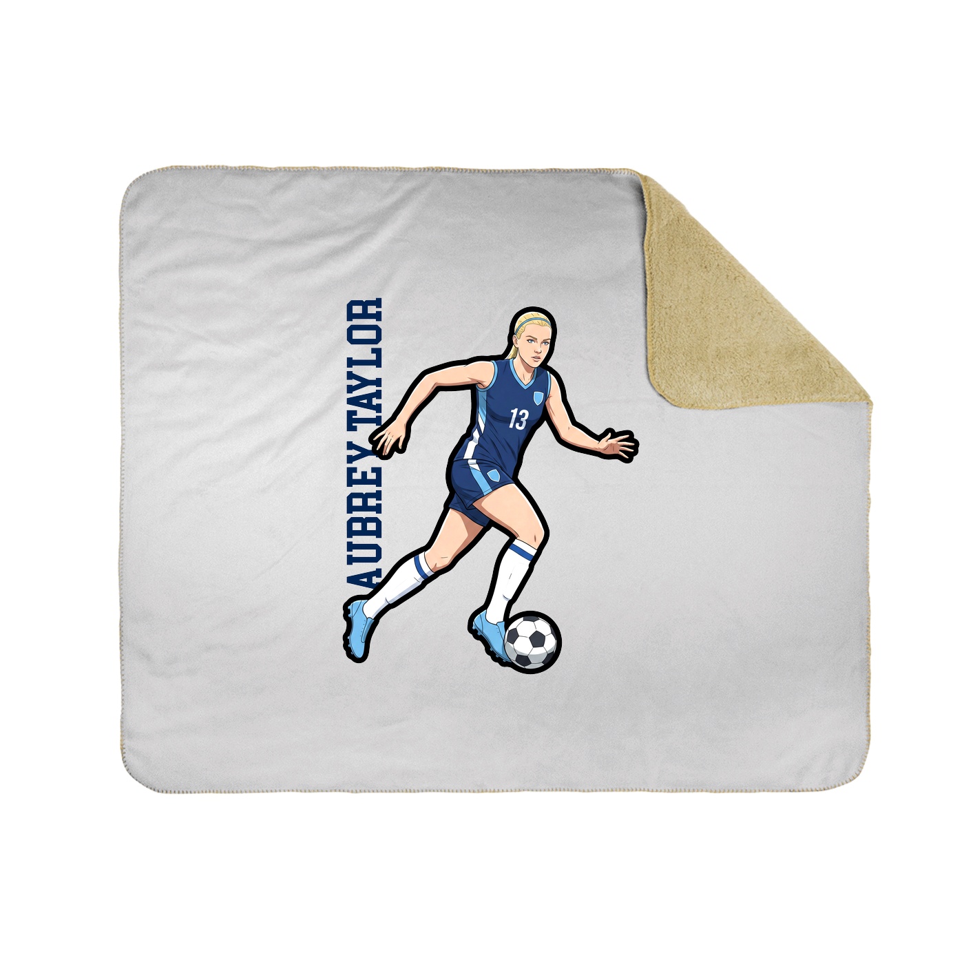 Throw Blanket — Name Vertical in White