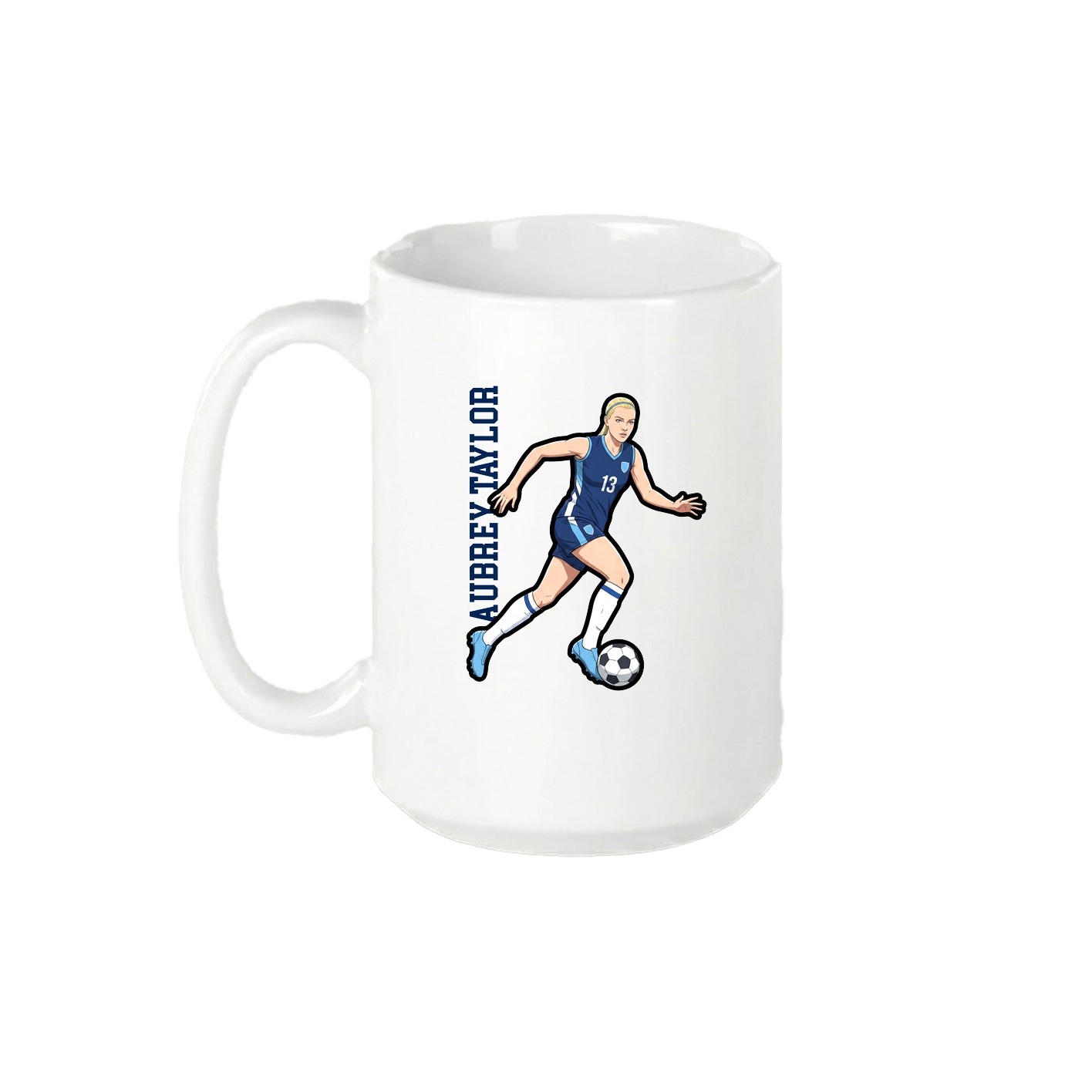 15oz Coffee Mug — Name Vertical in White