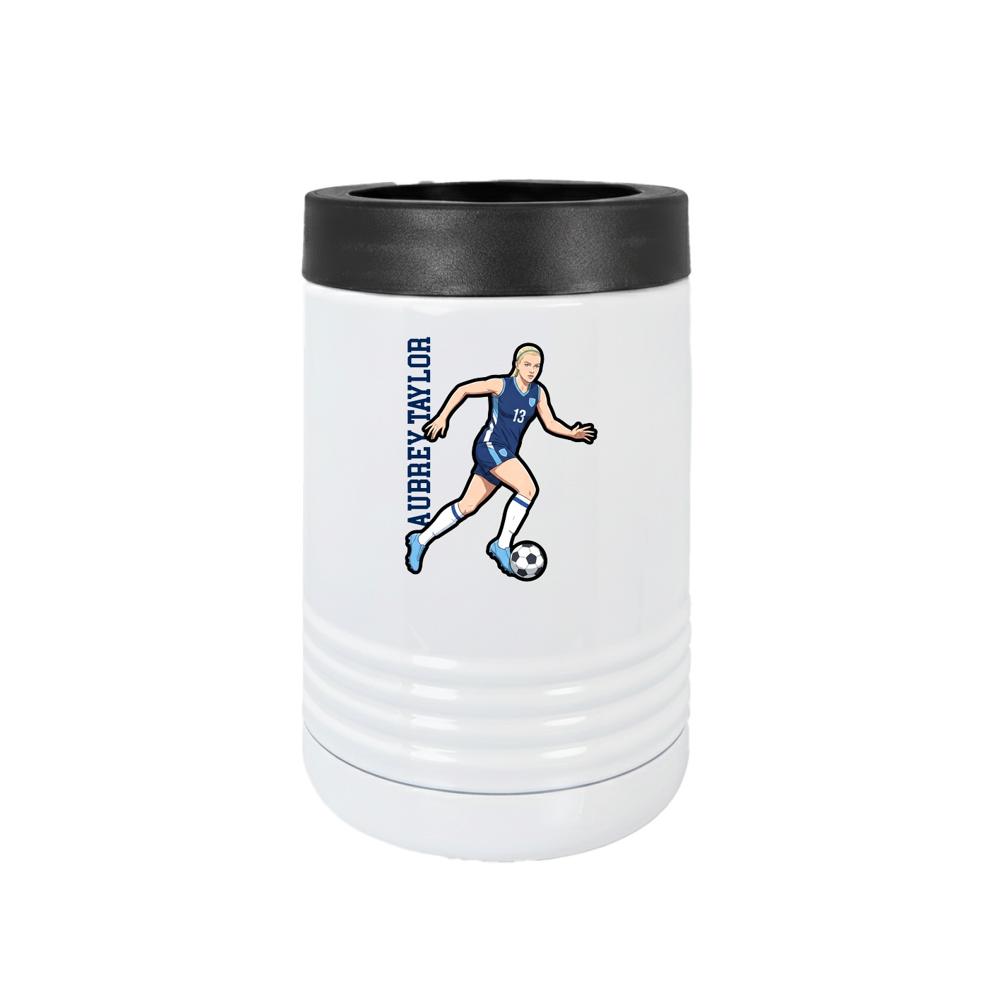 Beverage Holder — Name Vertical in White