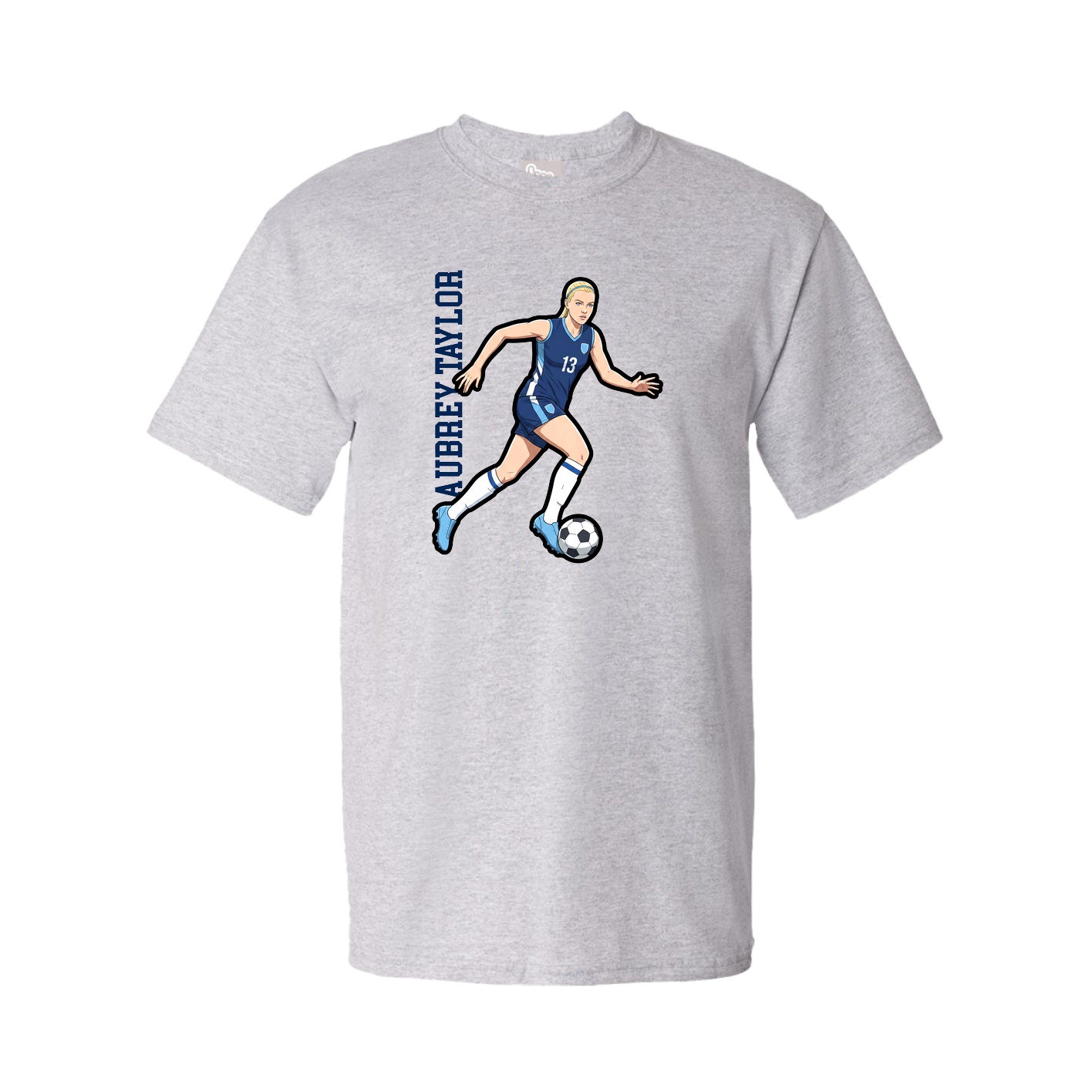 Tee — Name Vertical in Grey