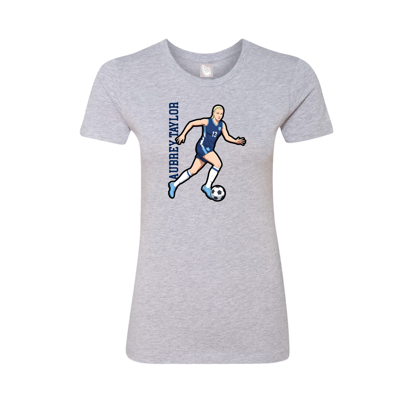 Womens Tee — Name Vertical in Grey
