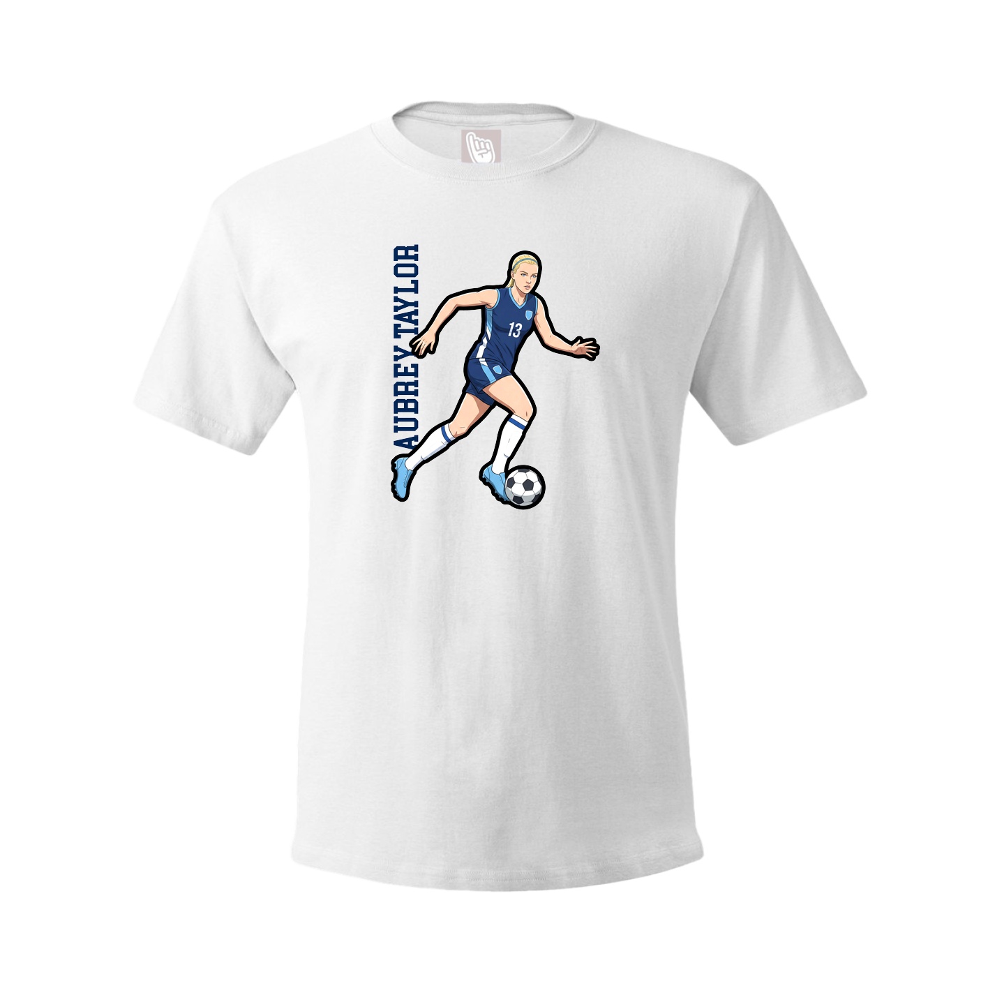 Youth Tee — Name Vertical in White