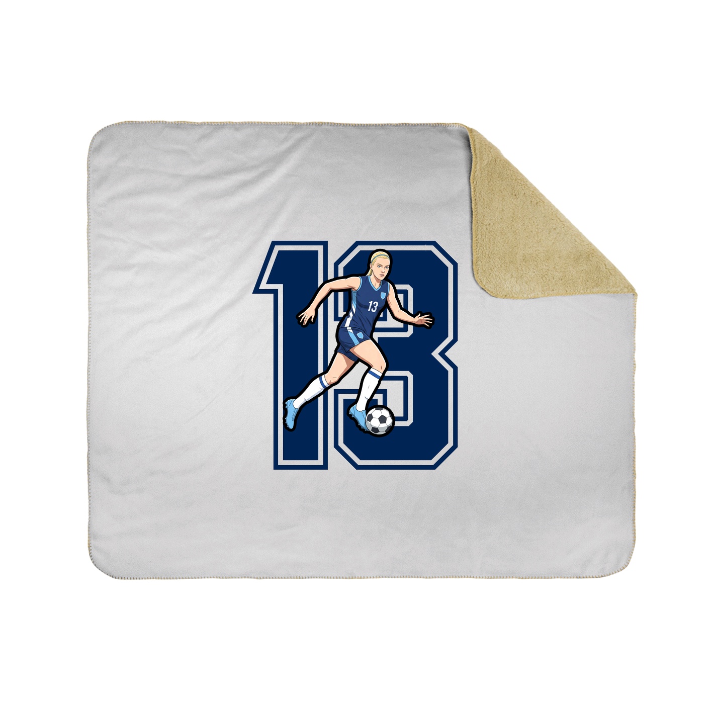 Throw Blanket — Number in White