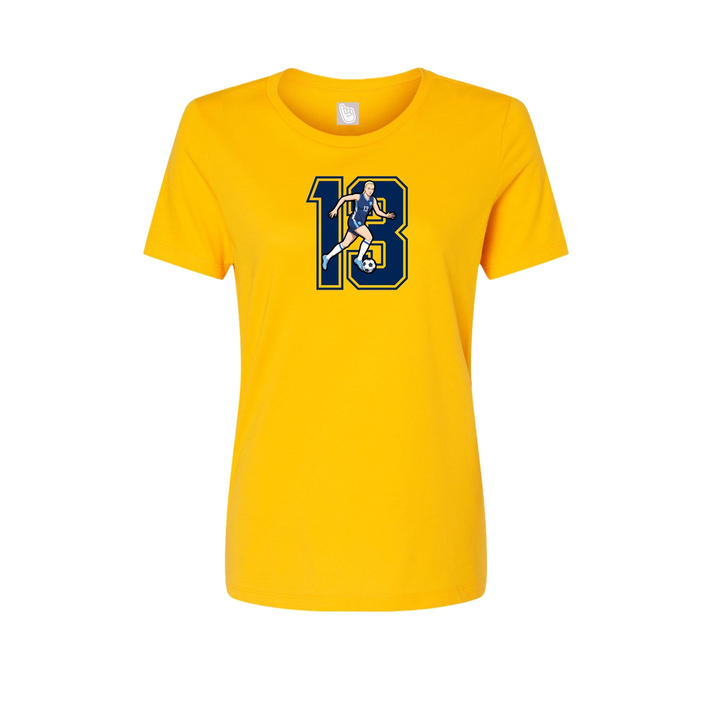 Womens Tee — Number in Gold