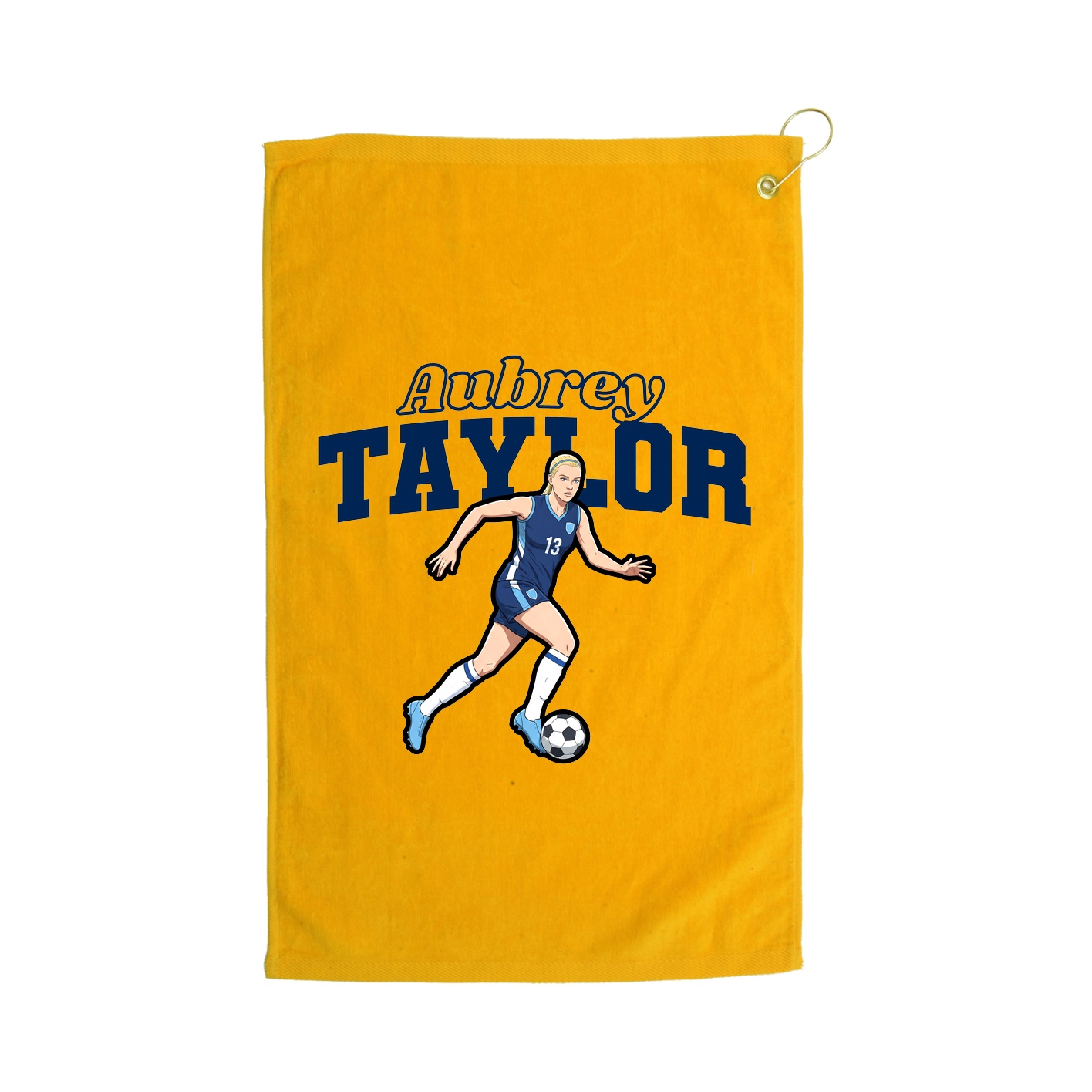 Golf Towel — Name Arch in Gold