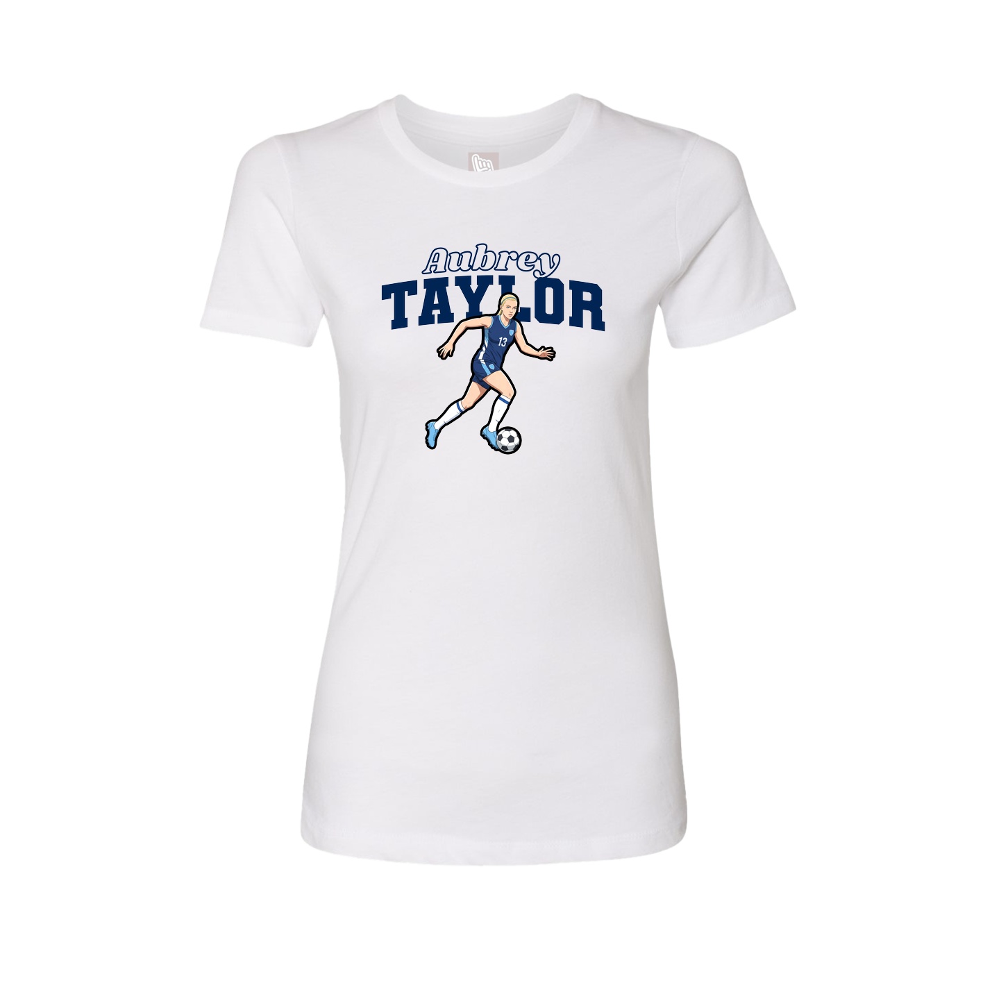Womens Tee — Name Arch in White