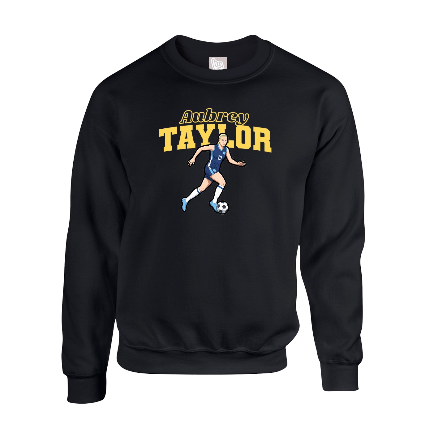 Fleece Crew — Name Arch in Black