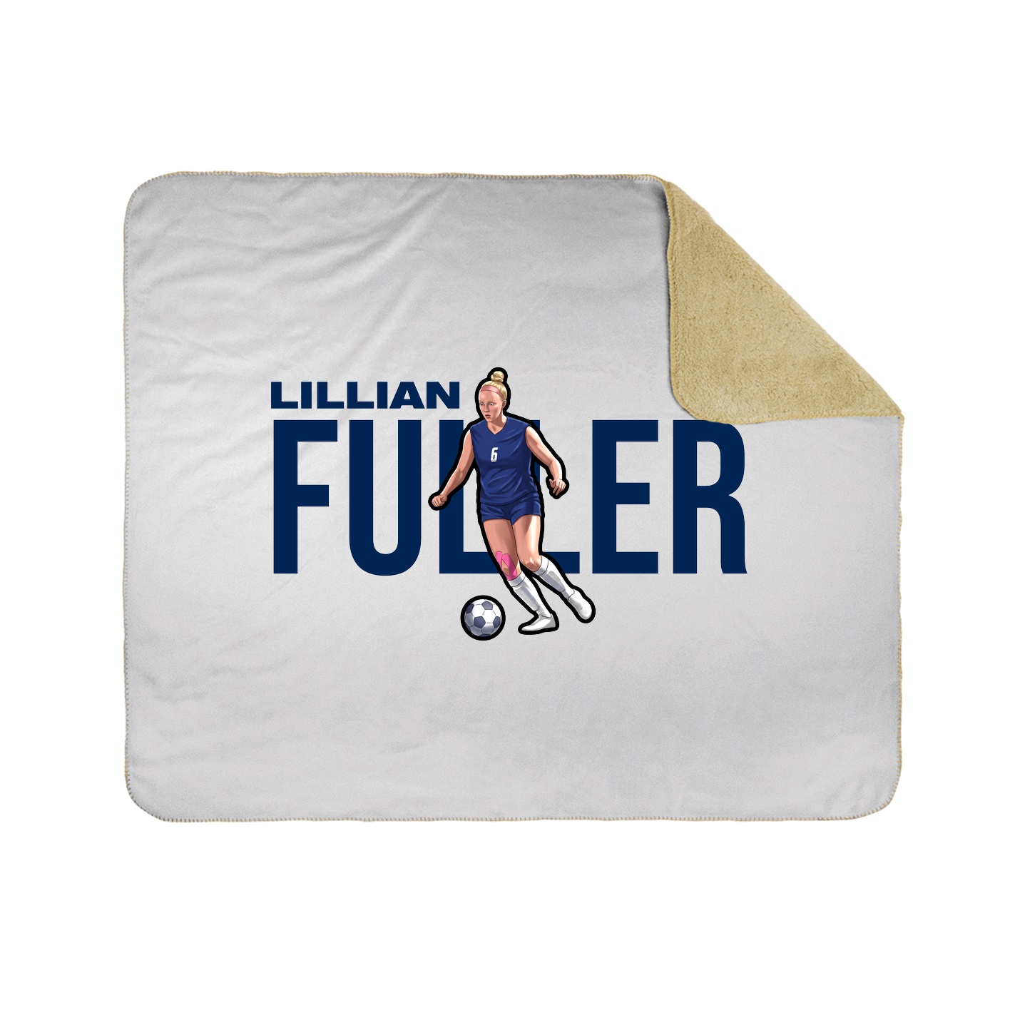 Throw Blanket — Player Name in White