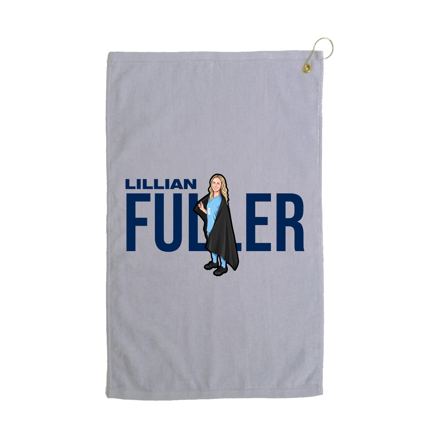 Golf Towel — Player Name in Grey
