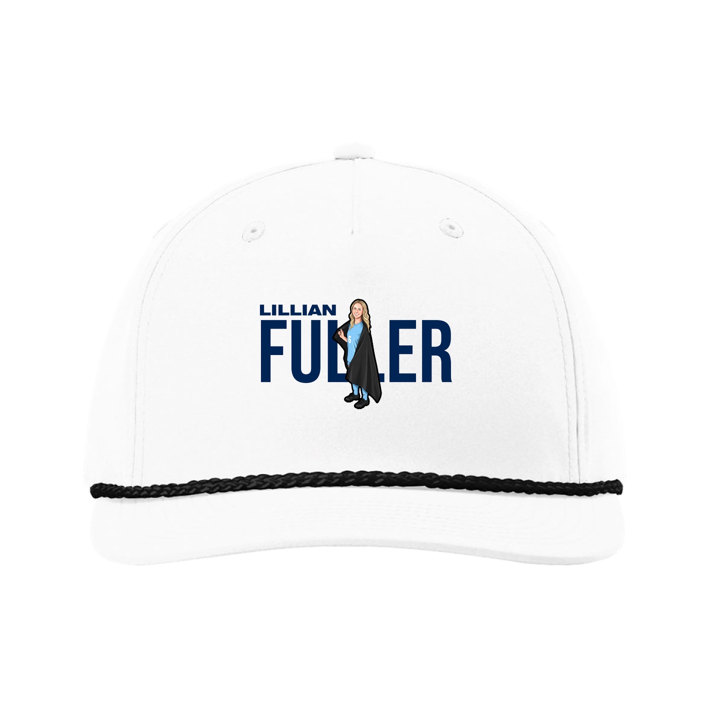 Five-Panel Classic Rope Cap — Player Name in White
