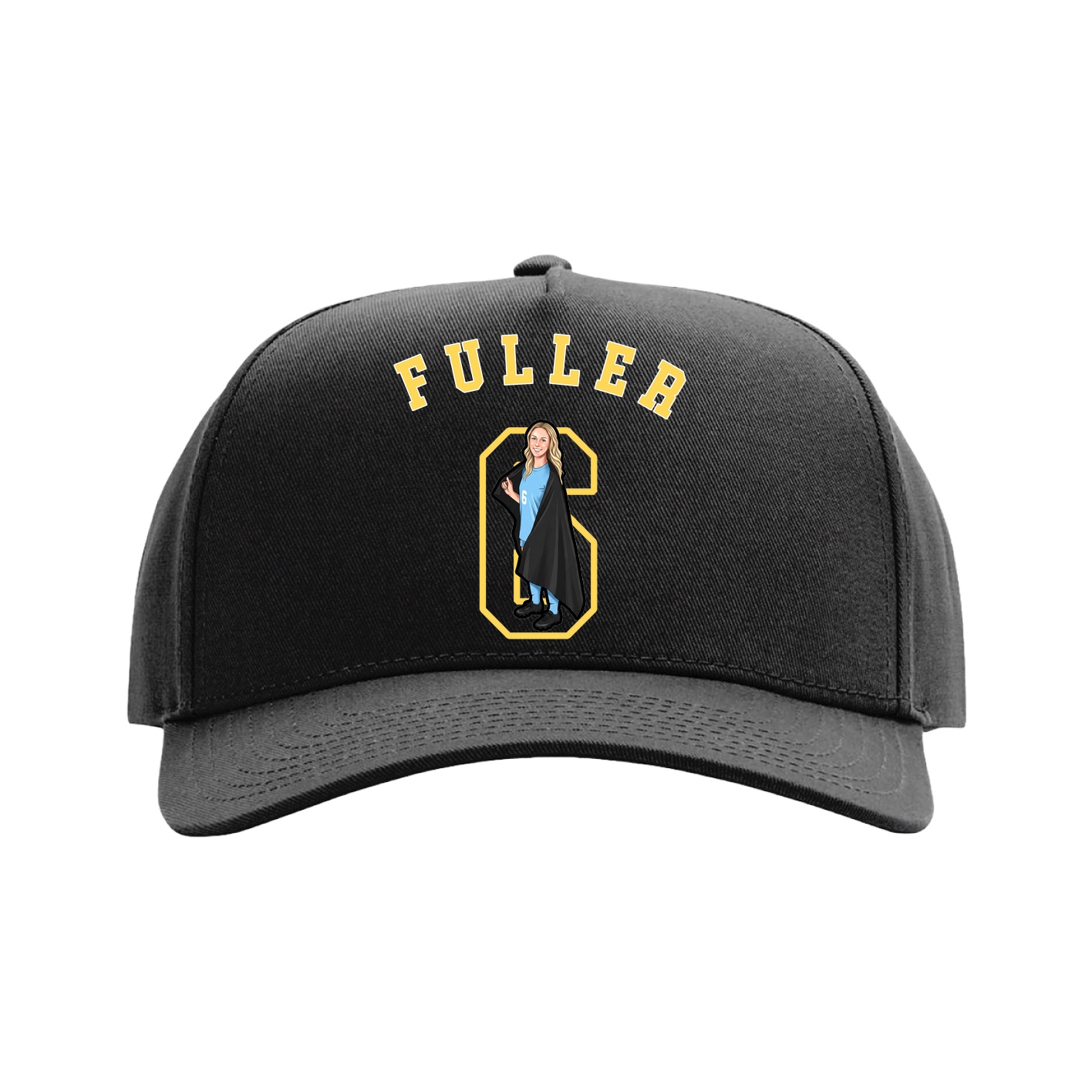 Full Fabric Five-Panel Champ Cap — Shirsey Arch in Black