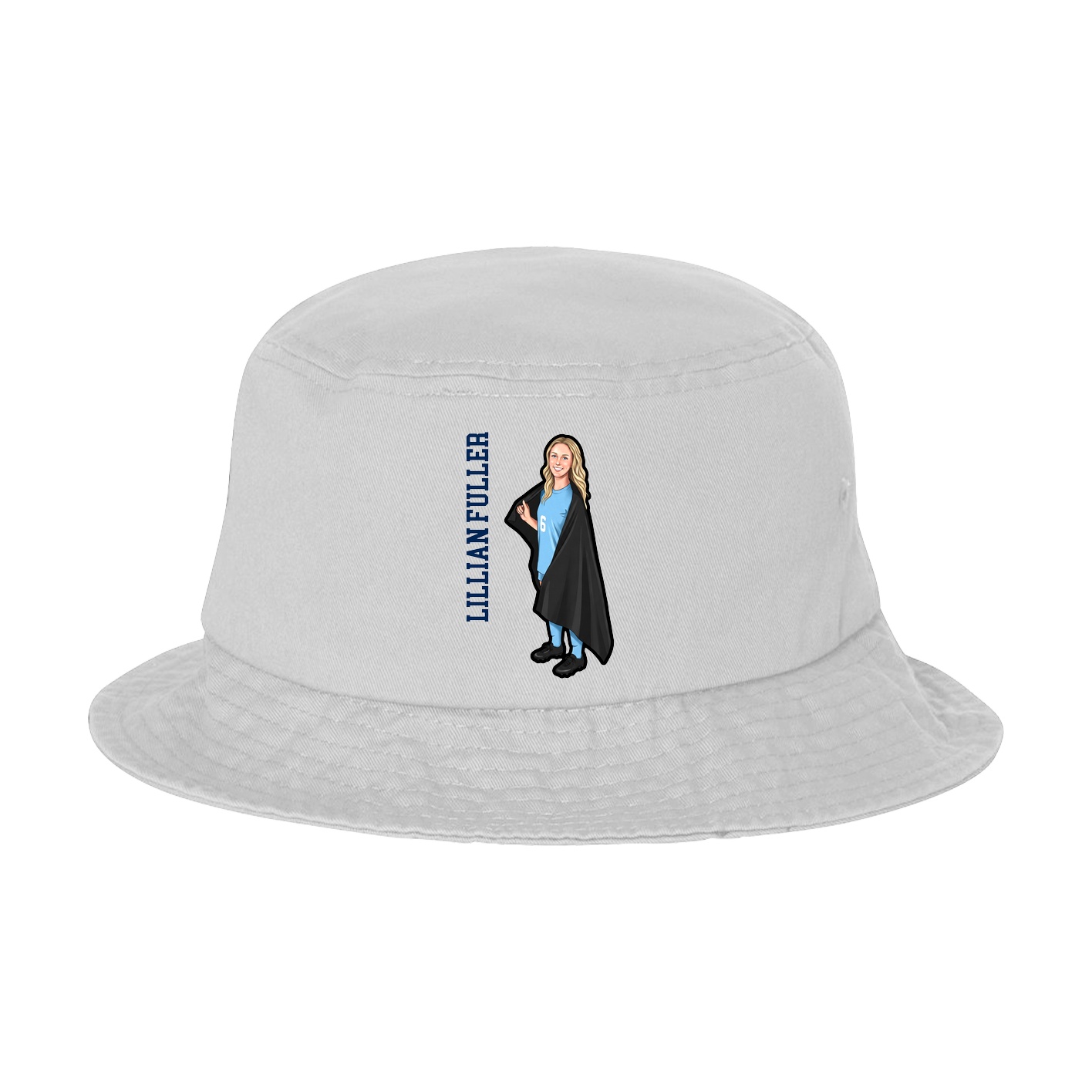 Bucket Cap — Name Vertical in White