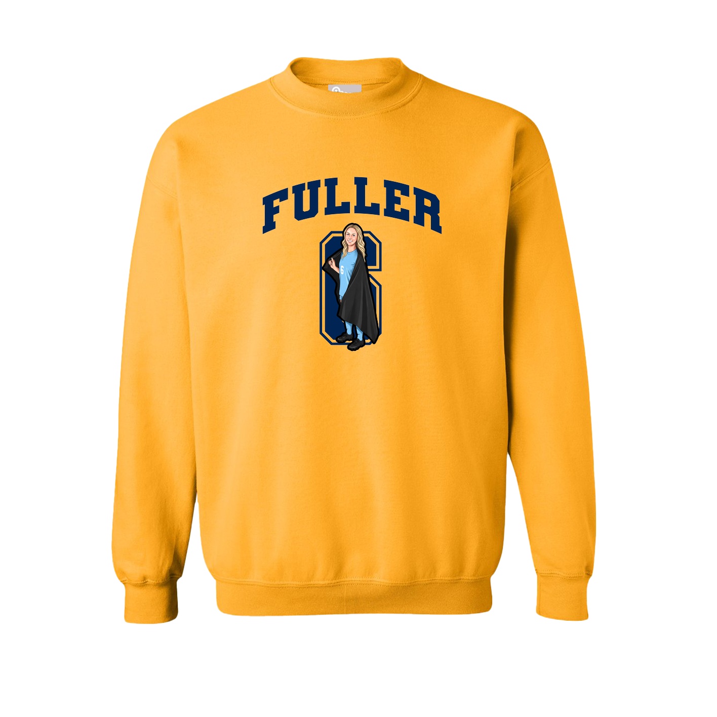 Fleece Crew — Number in Gold