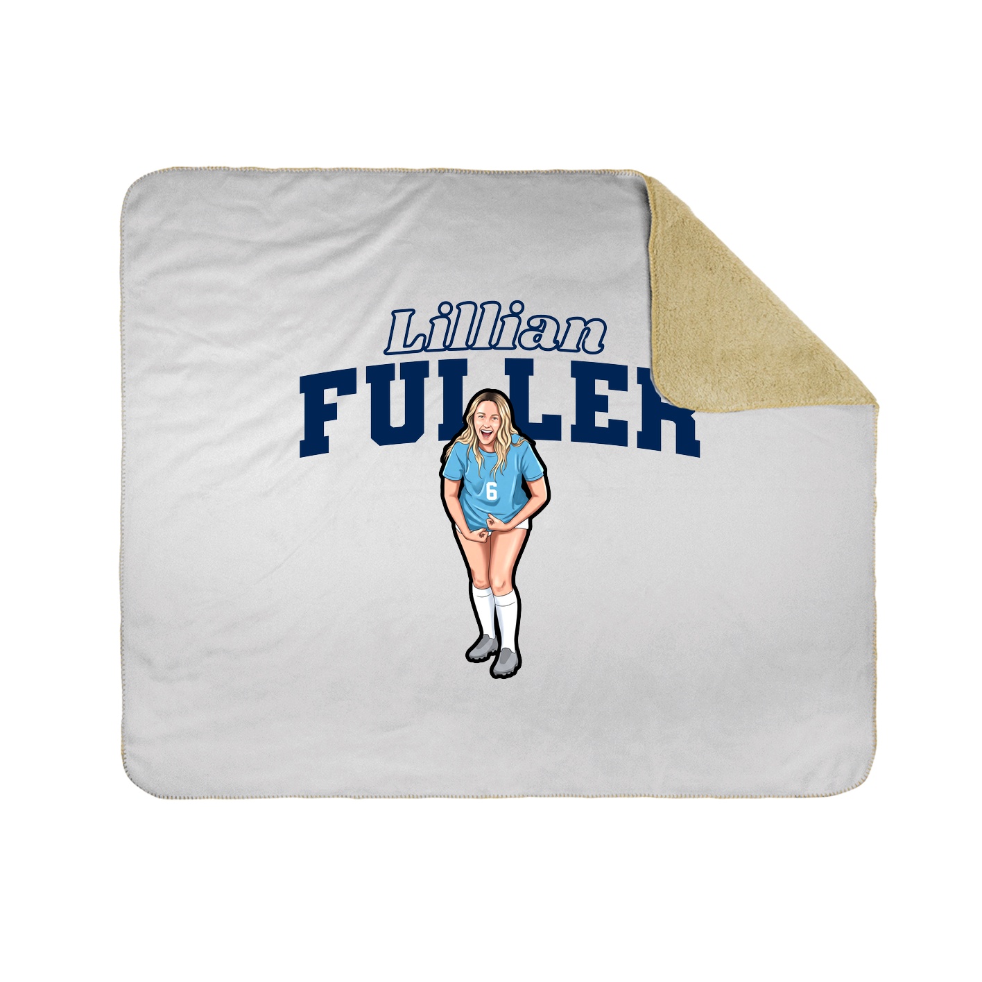 Throw Blanket — Name Arch in White