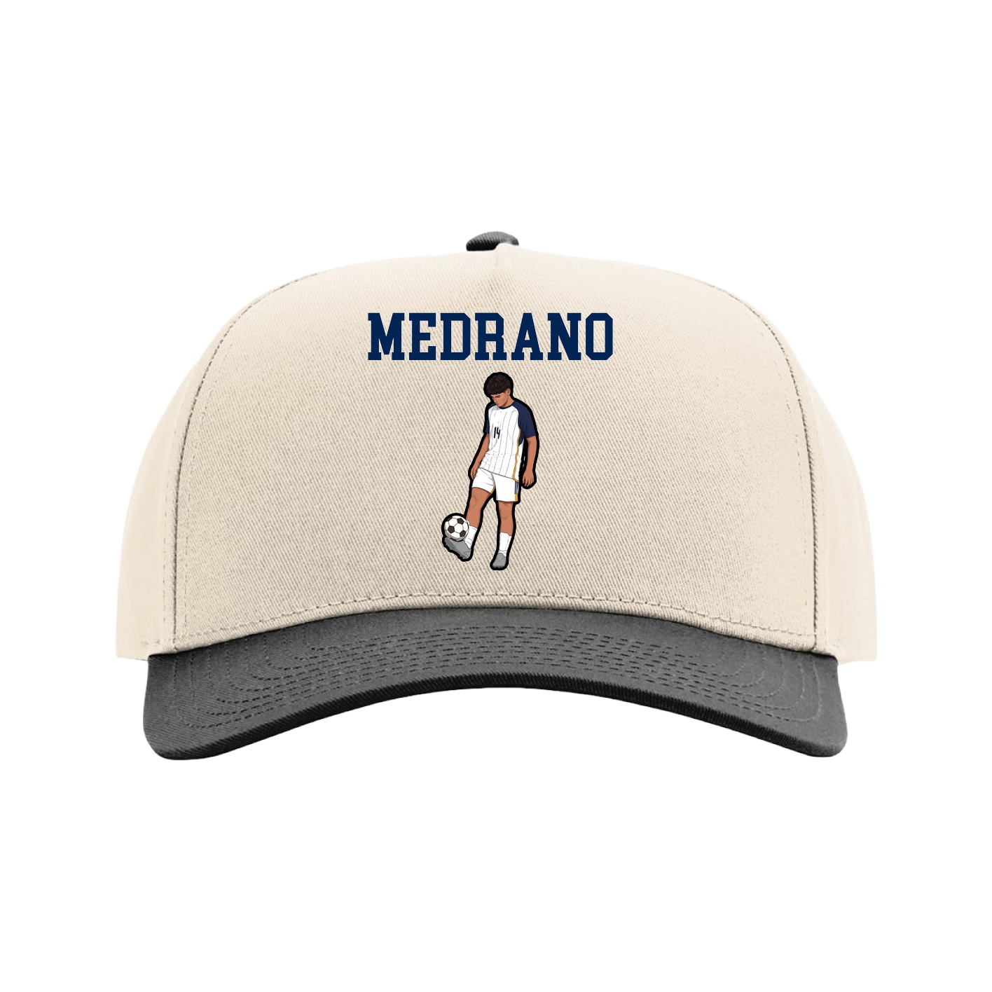 Full Fabric Five-Panel Champ Cap — Shirsey in Cream/Black