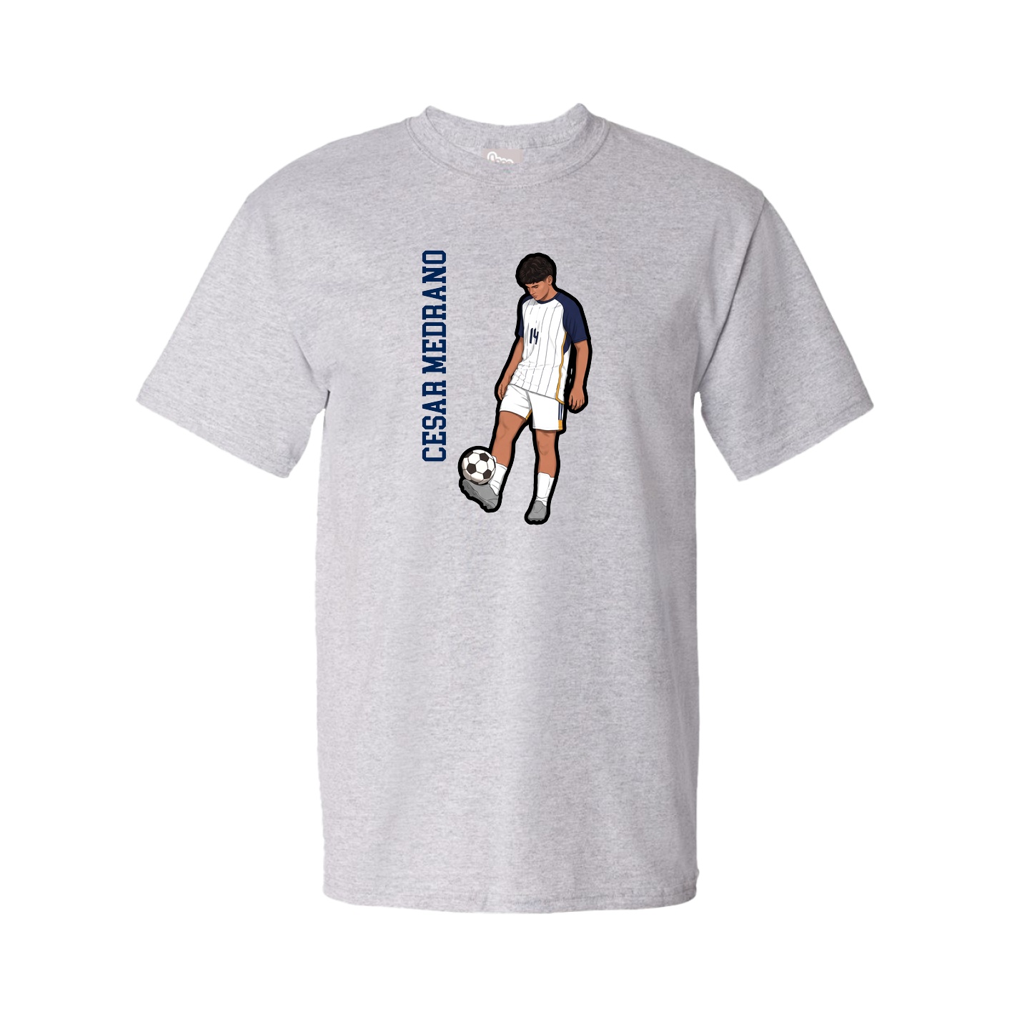 Tee — Name Vertical in Grey