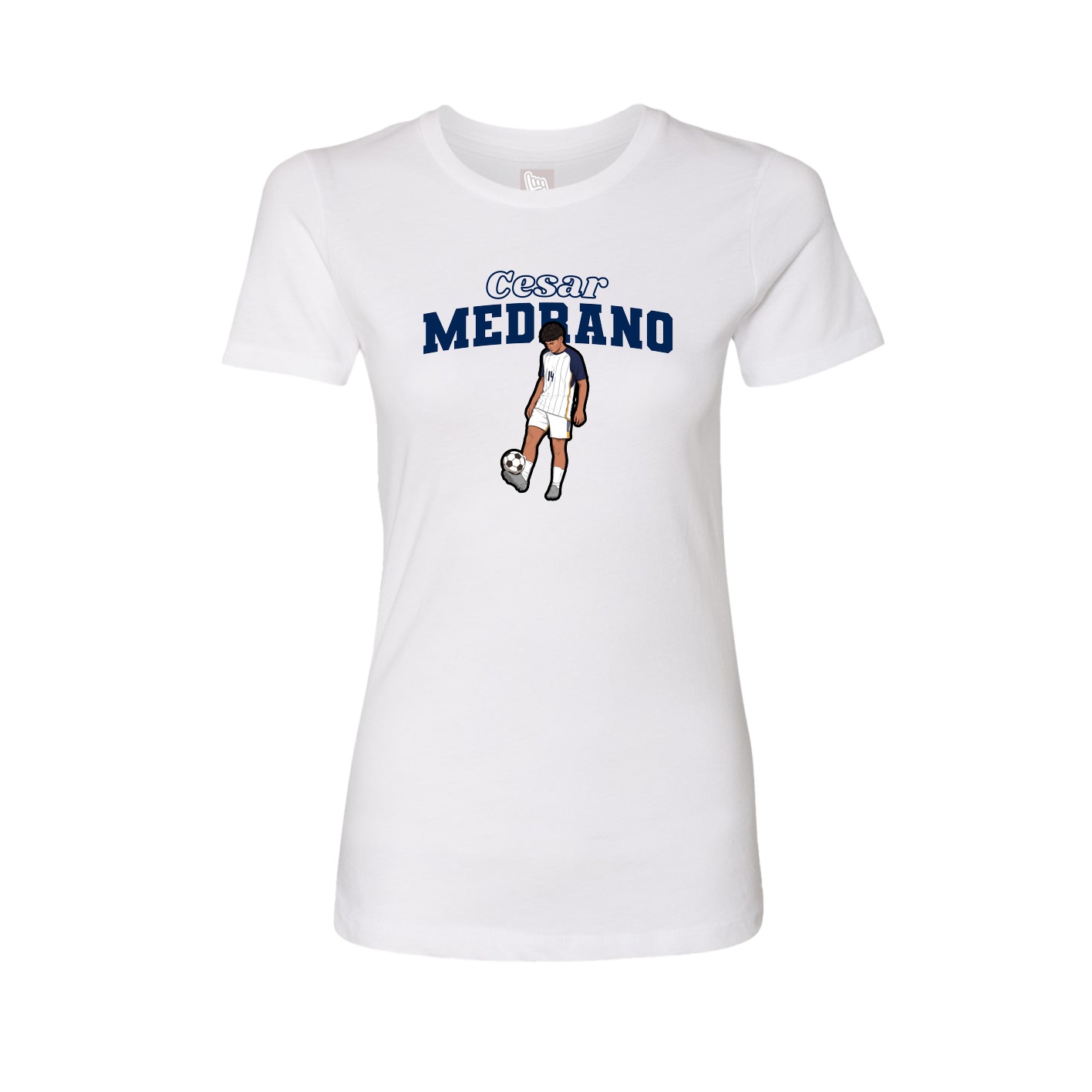 Womens Tee — Name Arch in White