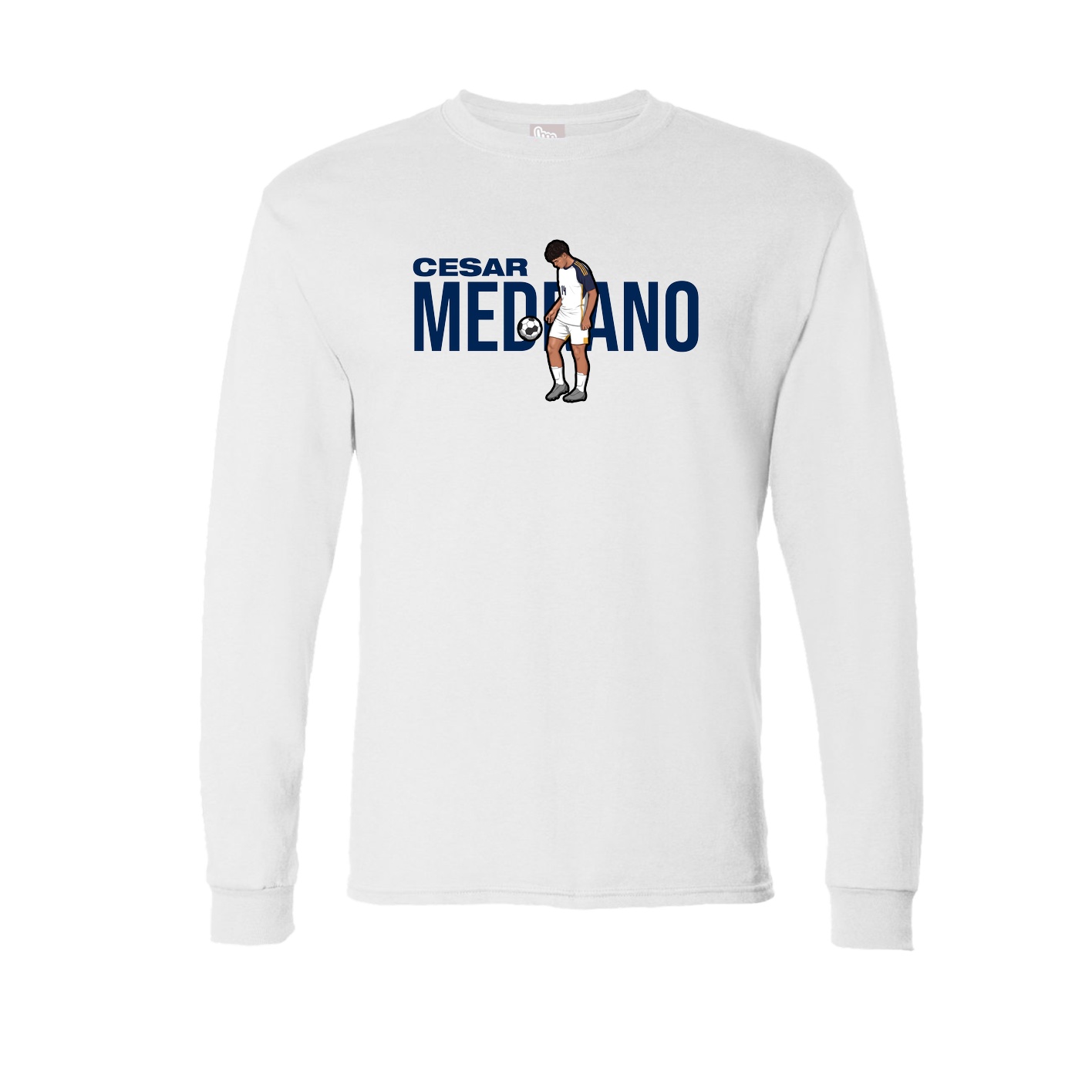 Long Sleeve Tee — Player Name in White