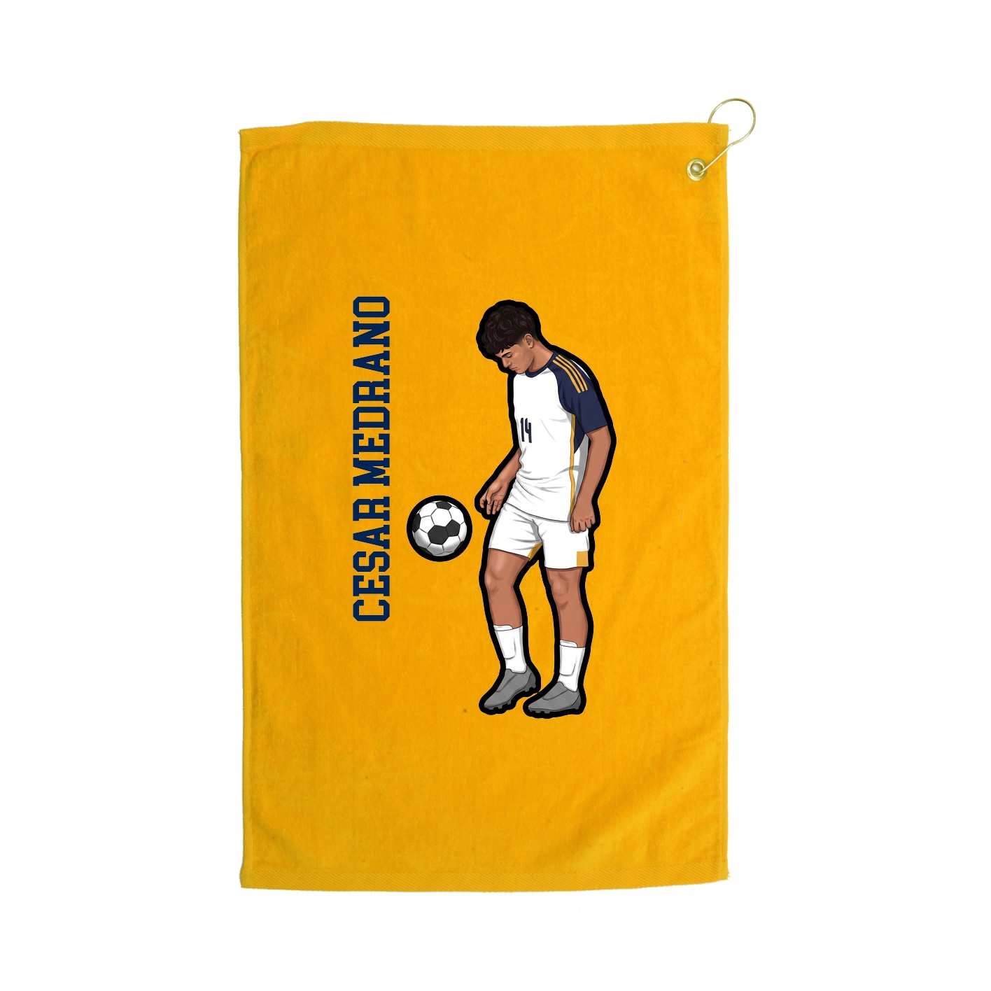 Golf Towel — Name Vertical in Gold
