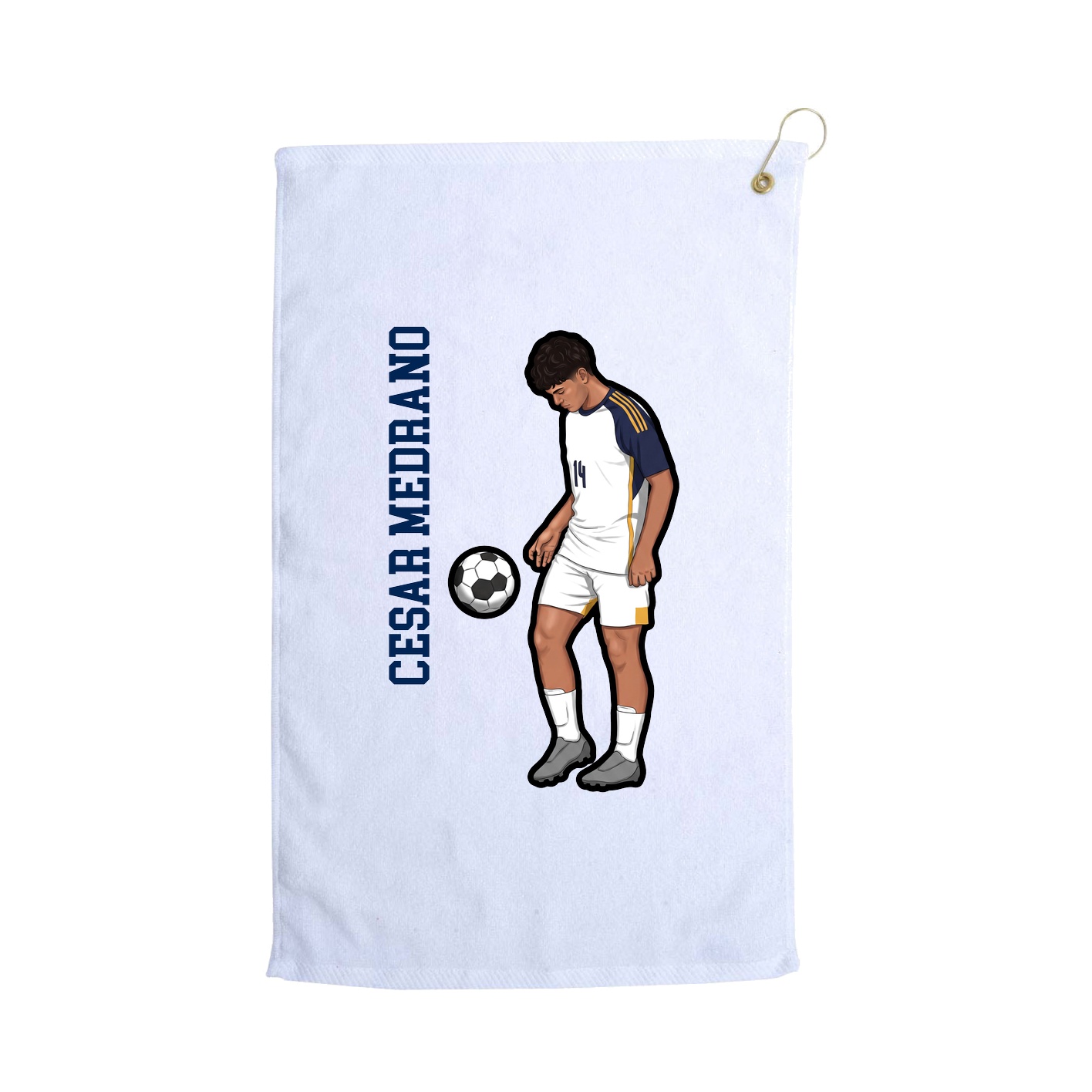 Golf Towel — Name Vertical in White