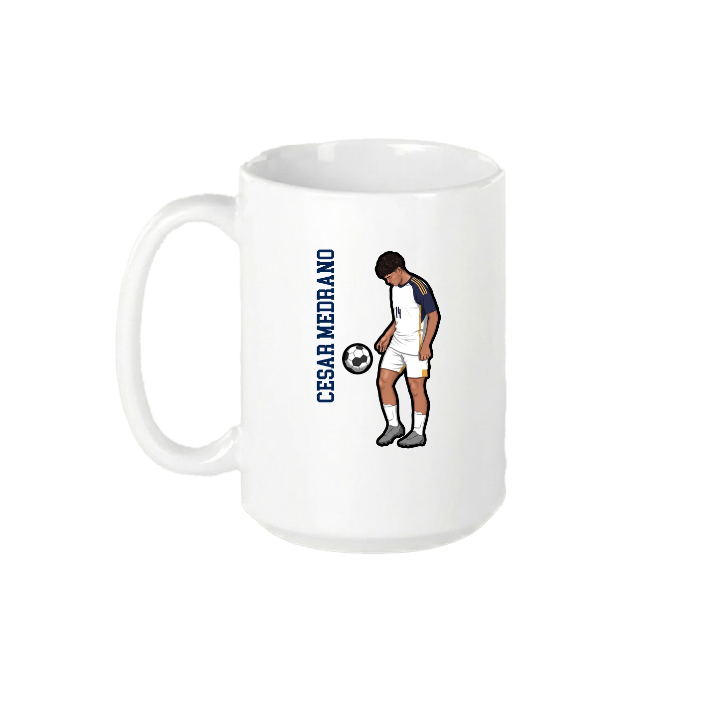 15oz Coffee Mug — Name Vertical in White