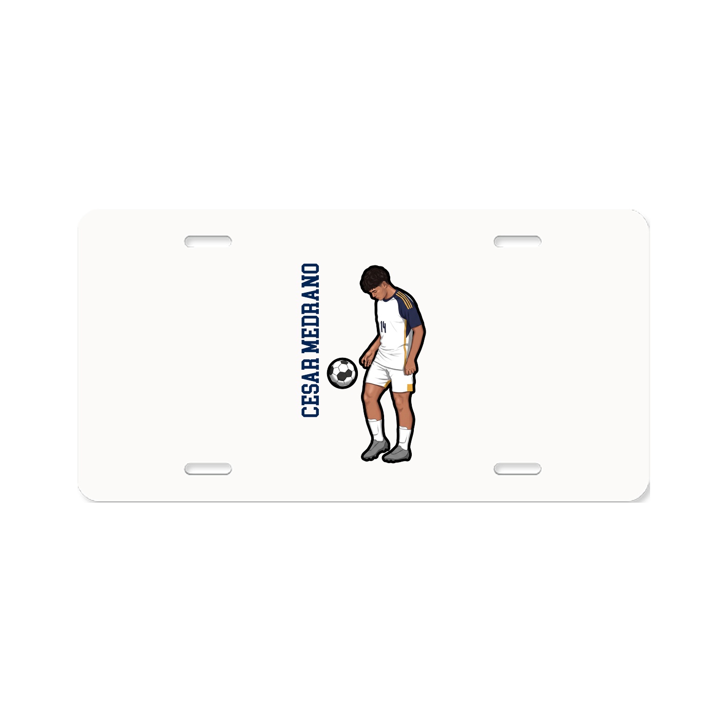 License Plate — Name Vertical in Classic