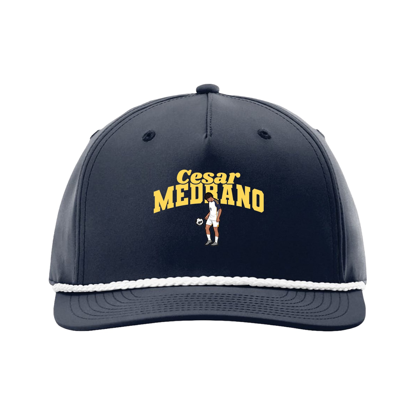 Five-Panel Classic Rope Cap — Signature Arch in Navy