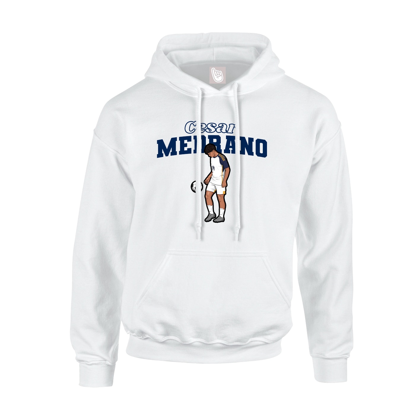 Youth Hoodie — Name Arch in White